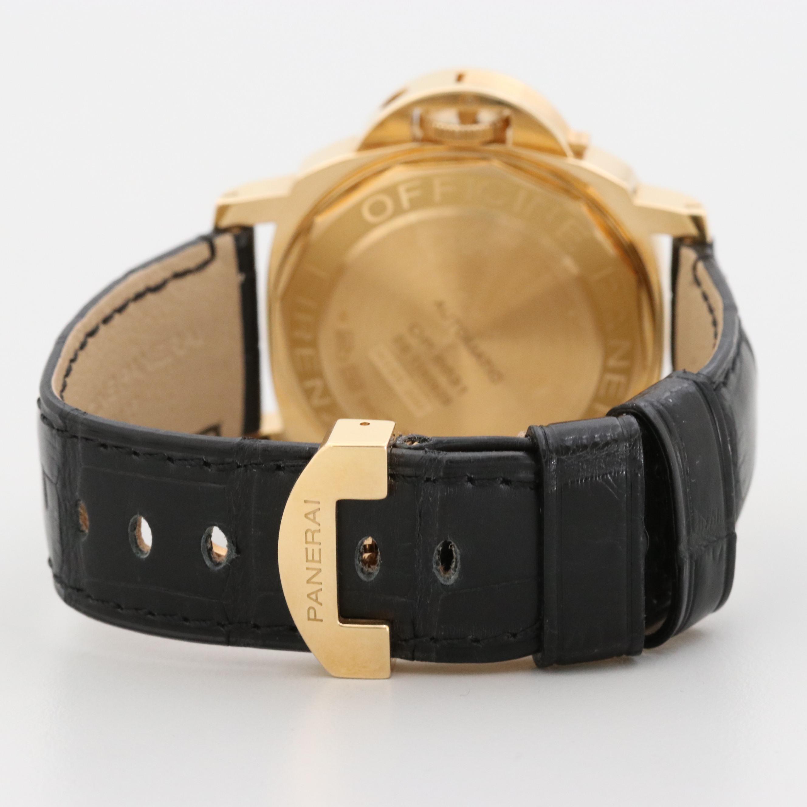 Panerai Luminor Marina 18K Gold Automatic Watch With Carbon Fiber Dial