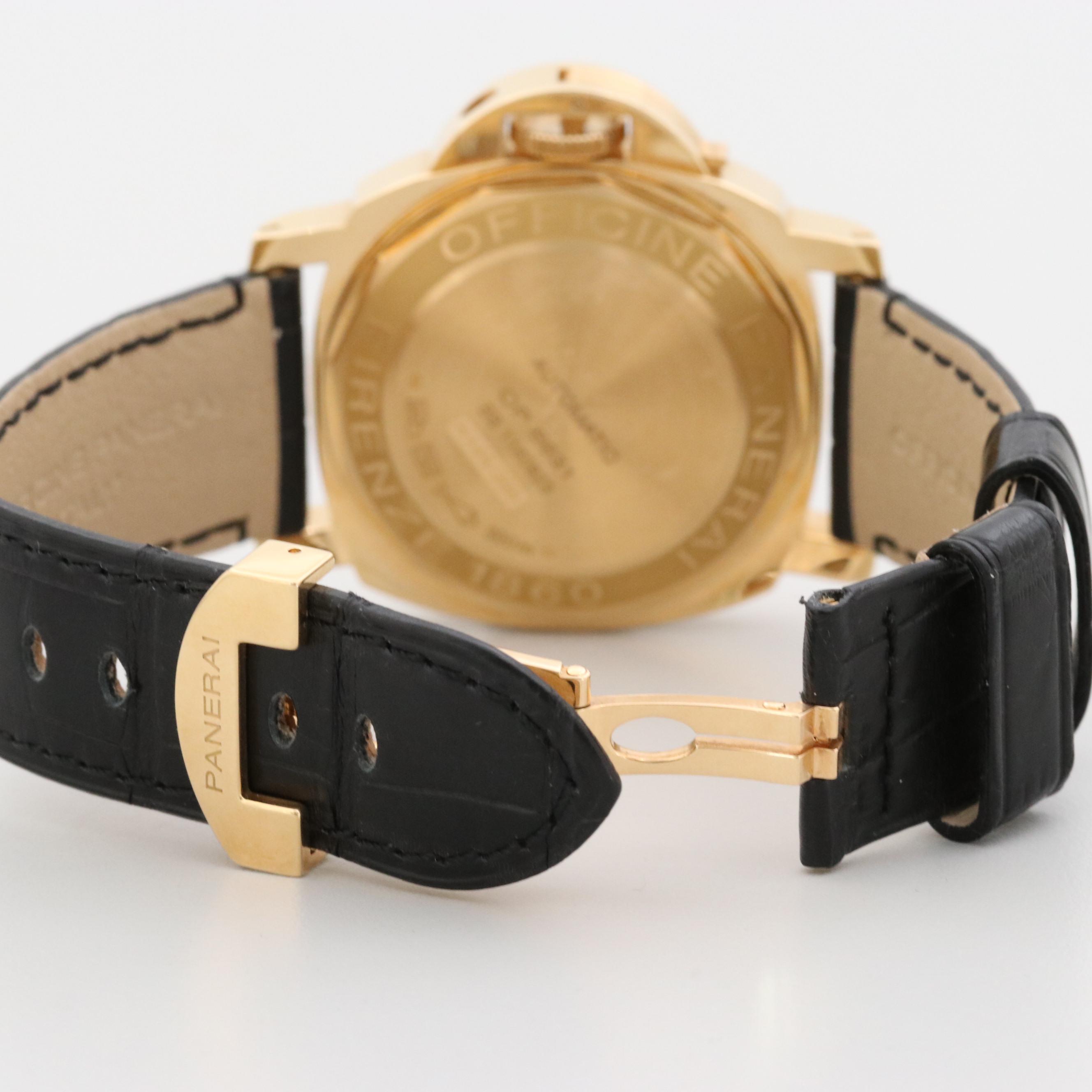 Panerai Luminor Marina 18K Gold Automatic Watch With Carbon Fiber Dial