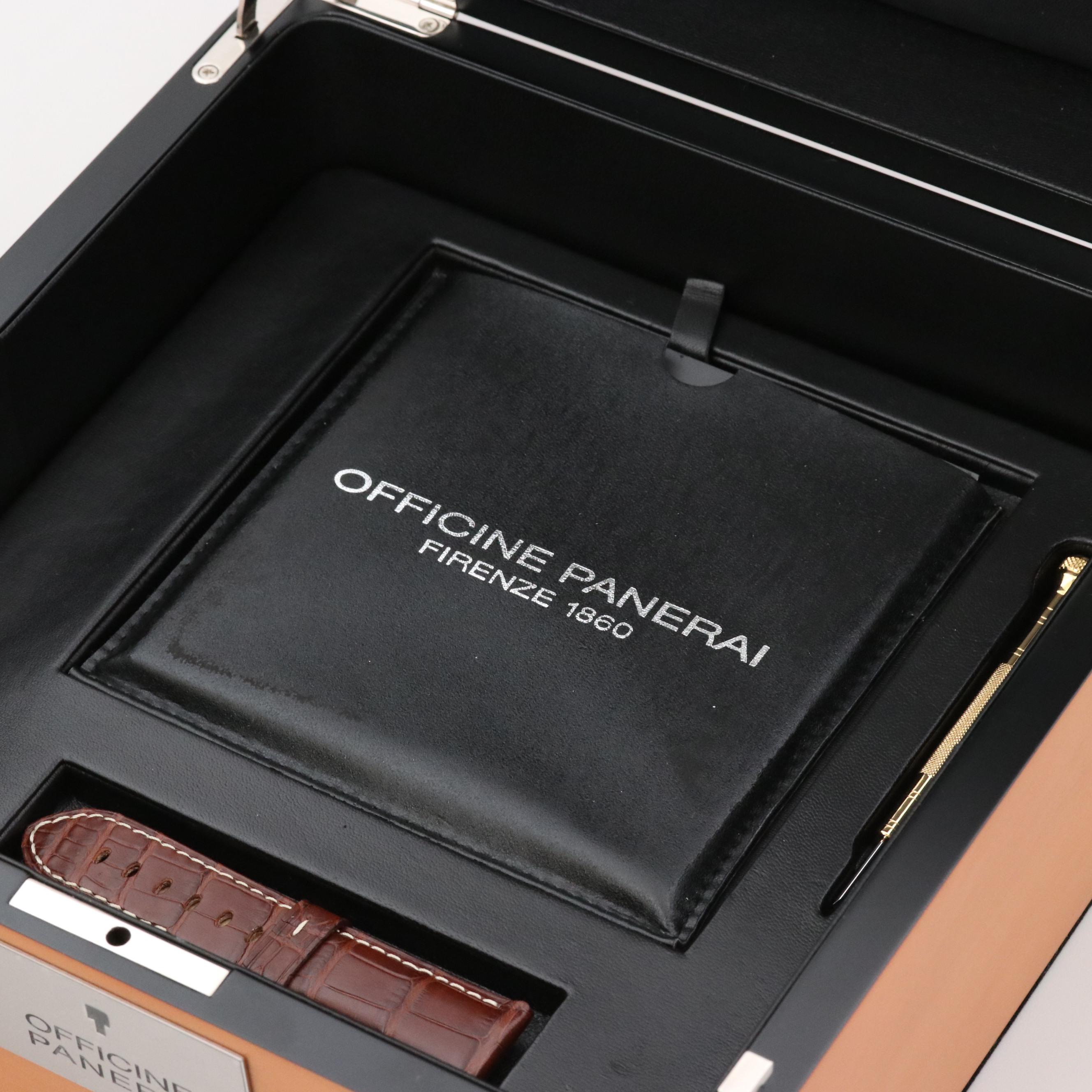 Panerai Luminor Marina 18K Gold Automatic Watch With Carbon Fiber Dial