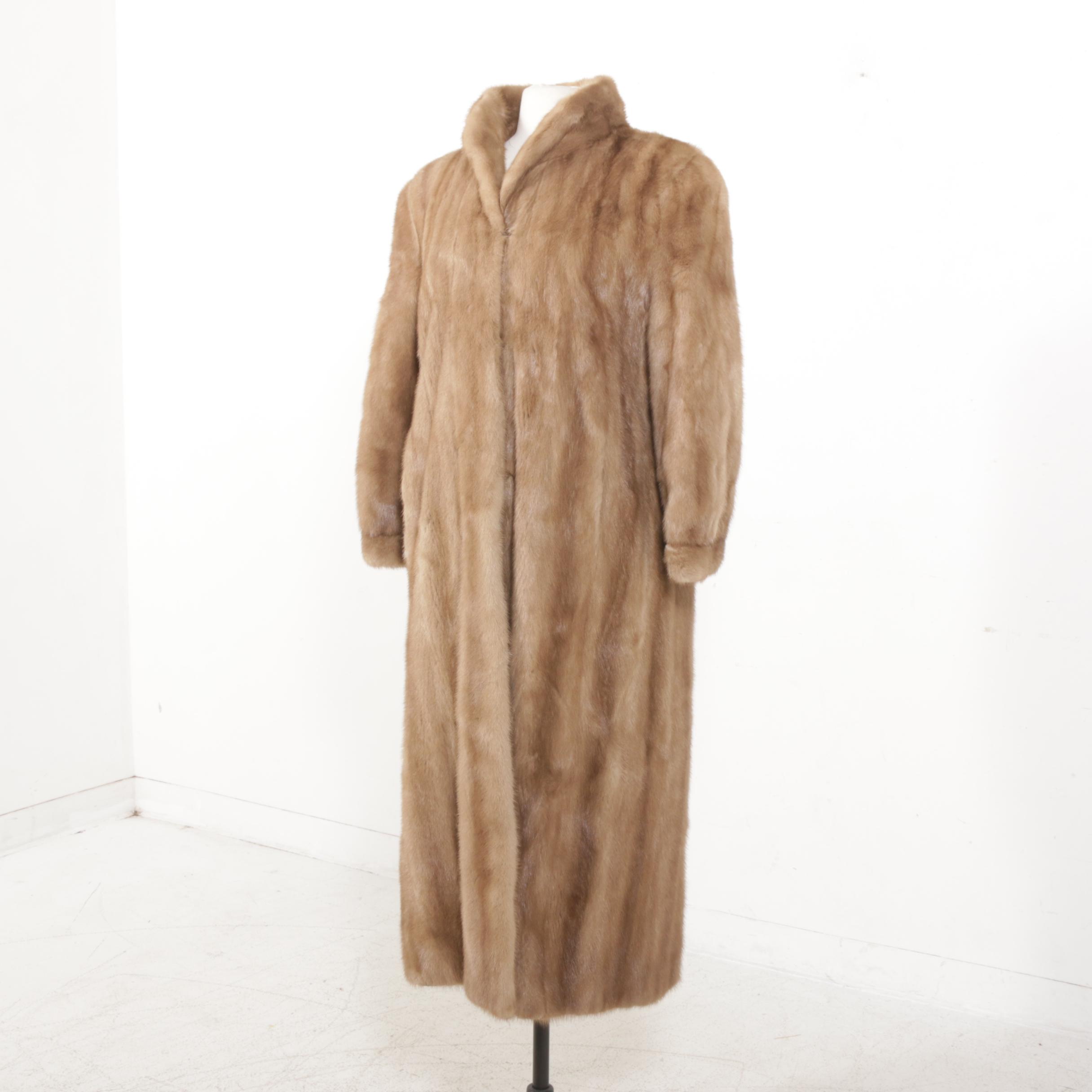 Mink Fur Coat from Jones Furs with Scarf, Vintage