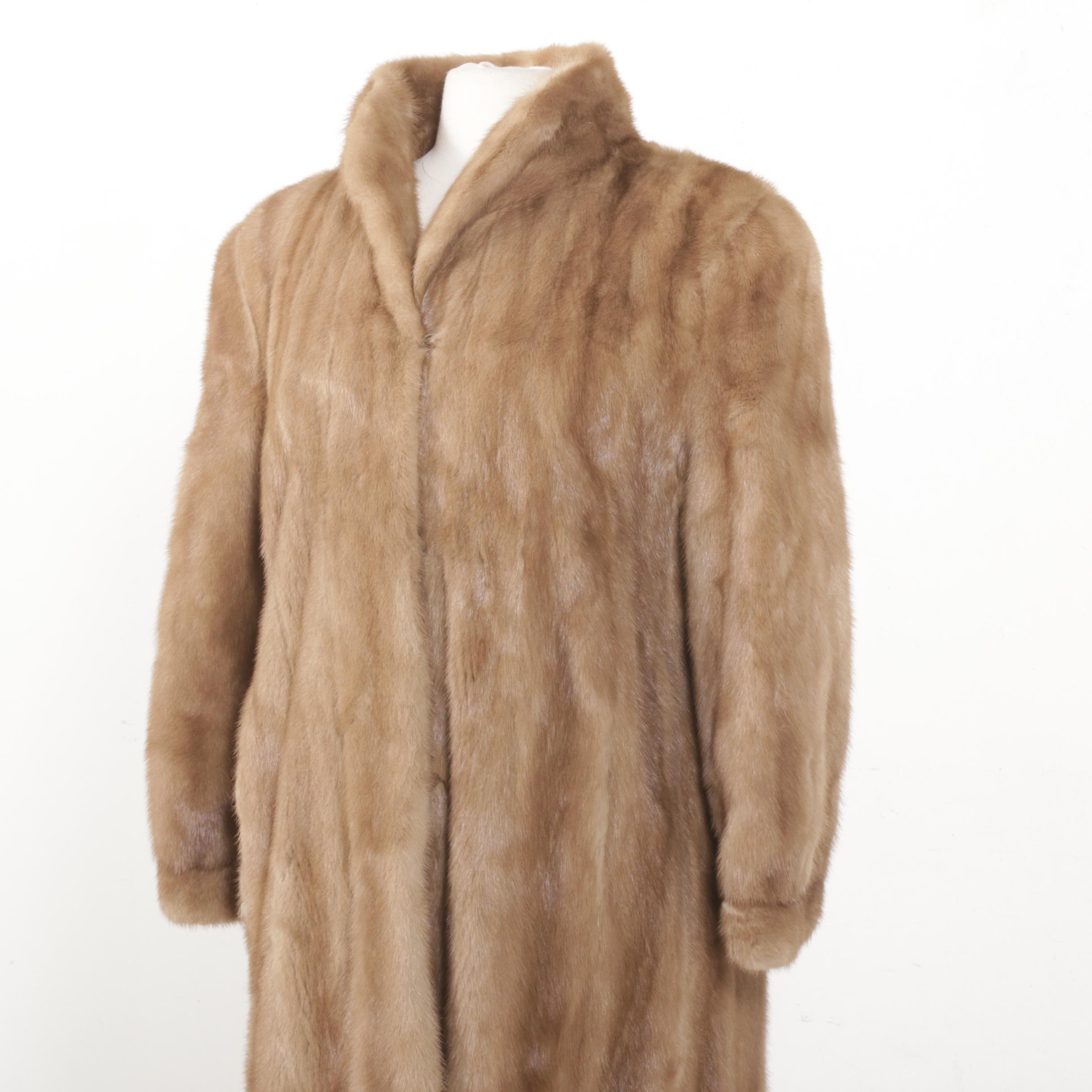 Mink Fur Coat from Jones Furs with Scarf, Vintage