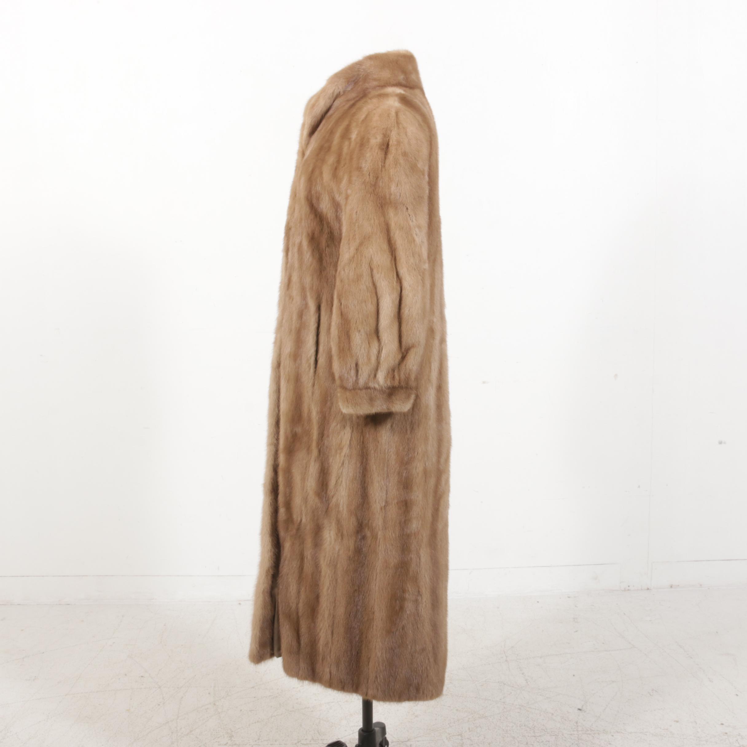 Mink Fur Coat from Jones Furs with Scarf, Vintage