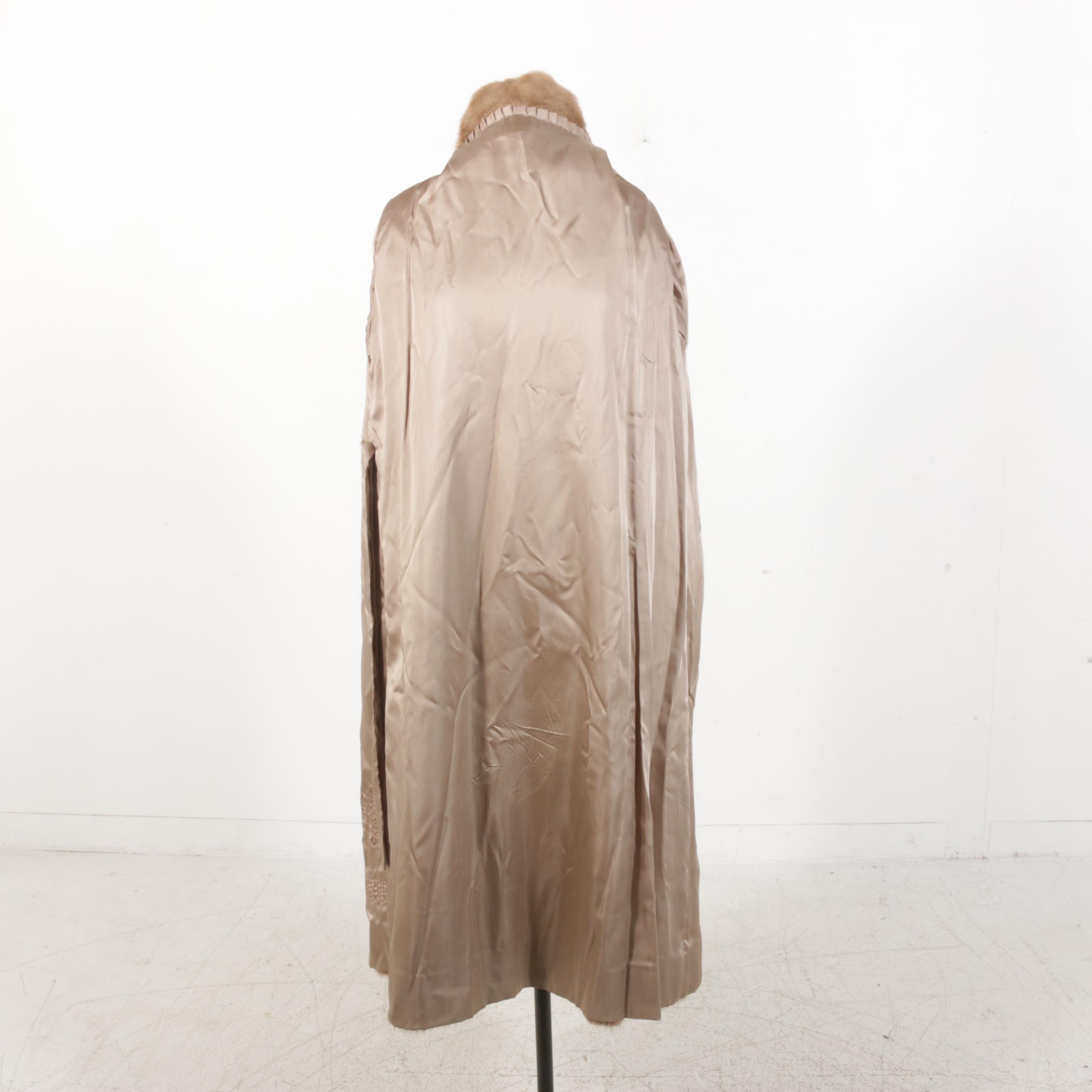 Mink Fur Coat from Jones Furs with Scarf, Vintage