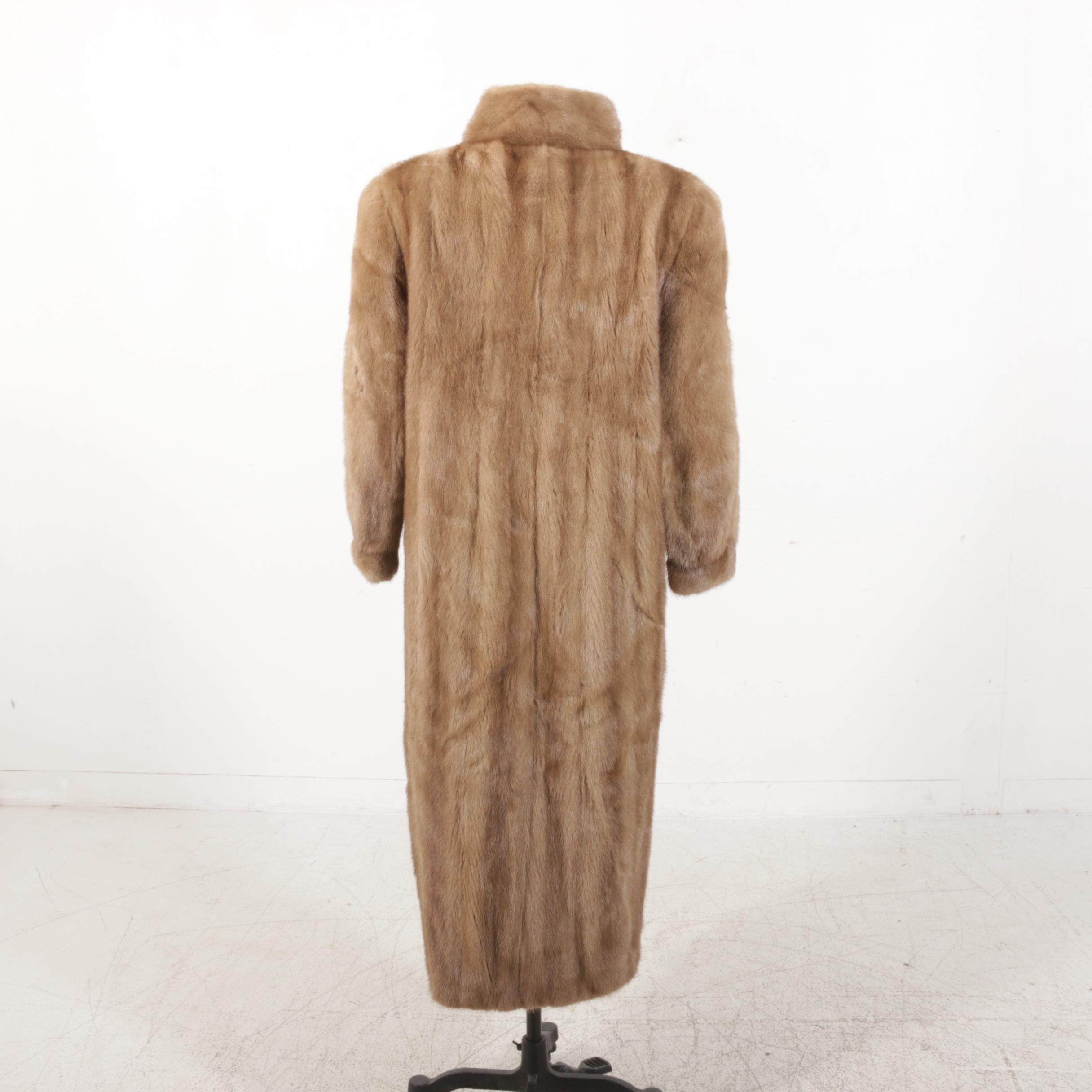 Mink Fur Coat from Jones Furs with Scarf, Vintage
