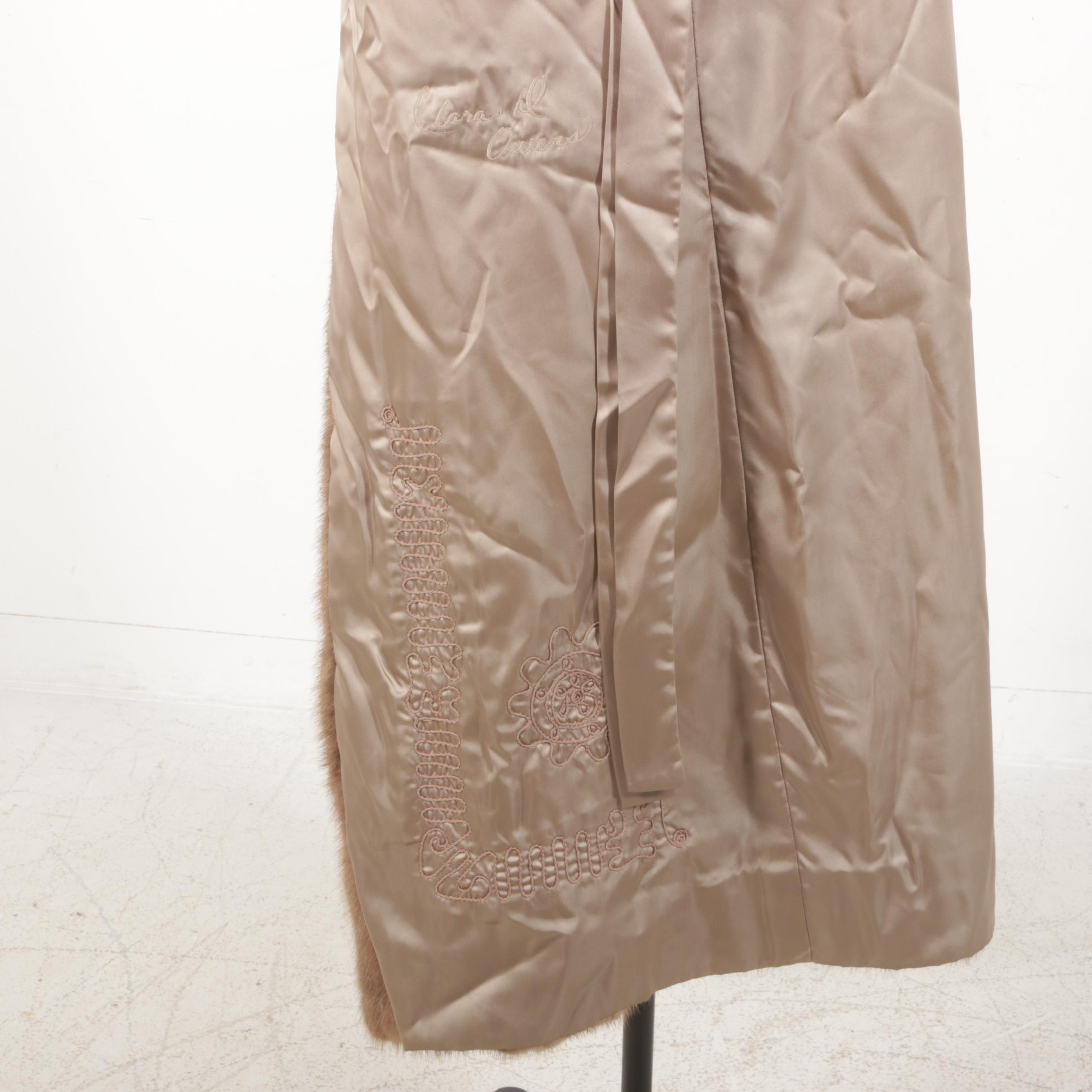 Mink Fur Coat from Jones Furs with Scarf, Vintage