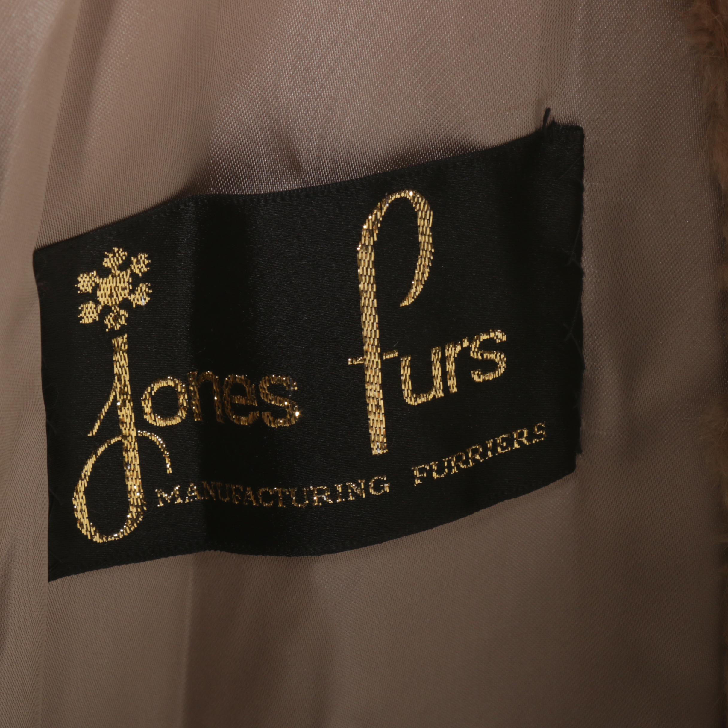 Mink Fur Coat from Jones Furs with Scarf, Vintage