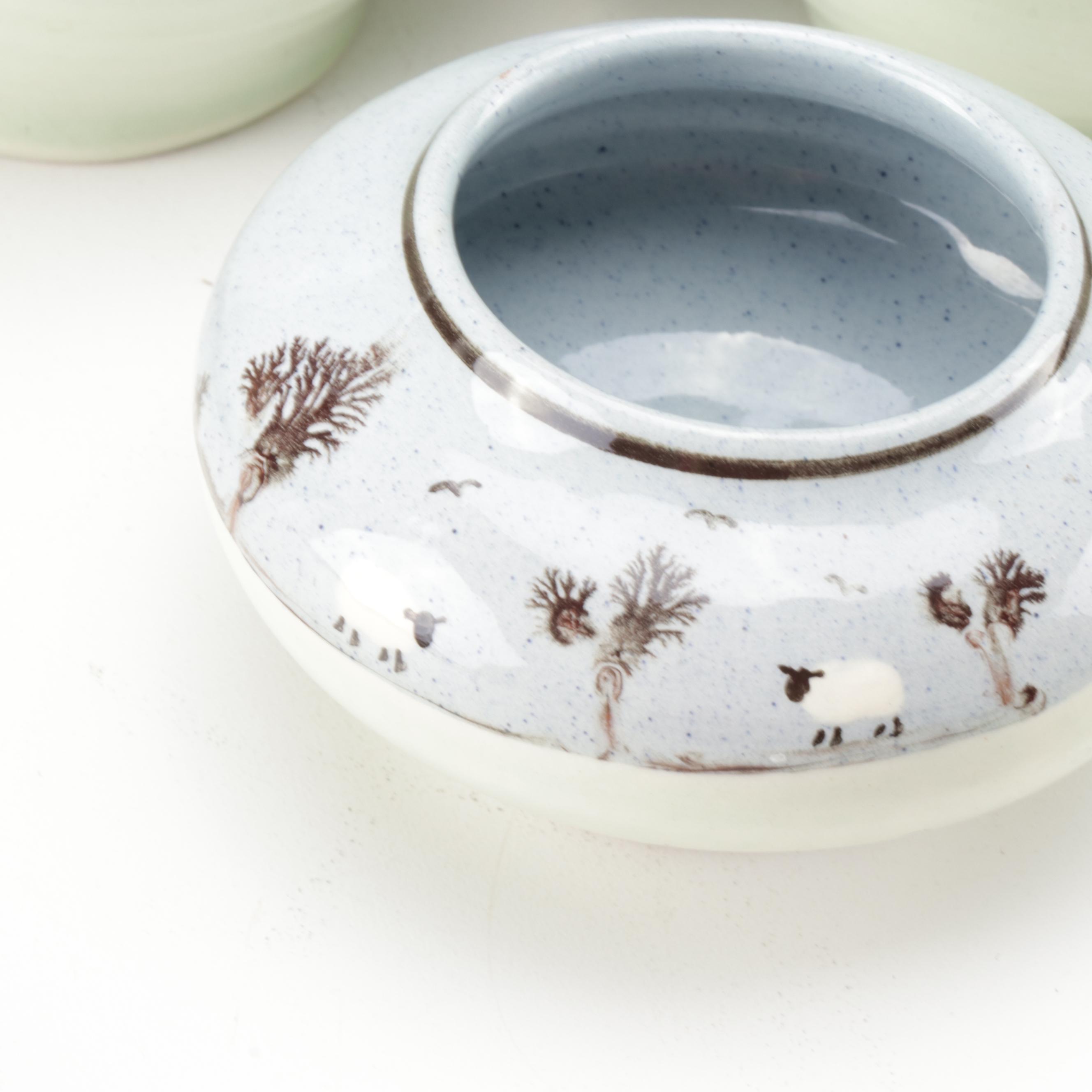 Welsh Padarn Pottery Sheep Pitcher, Mugs and Decor