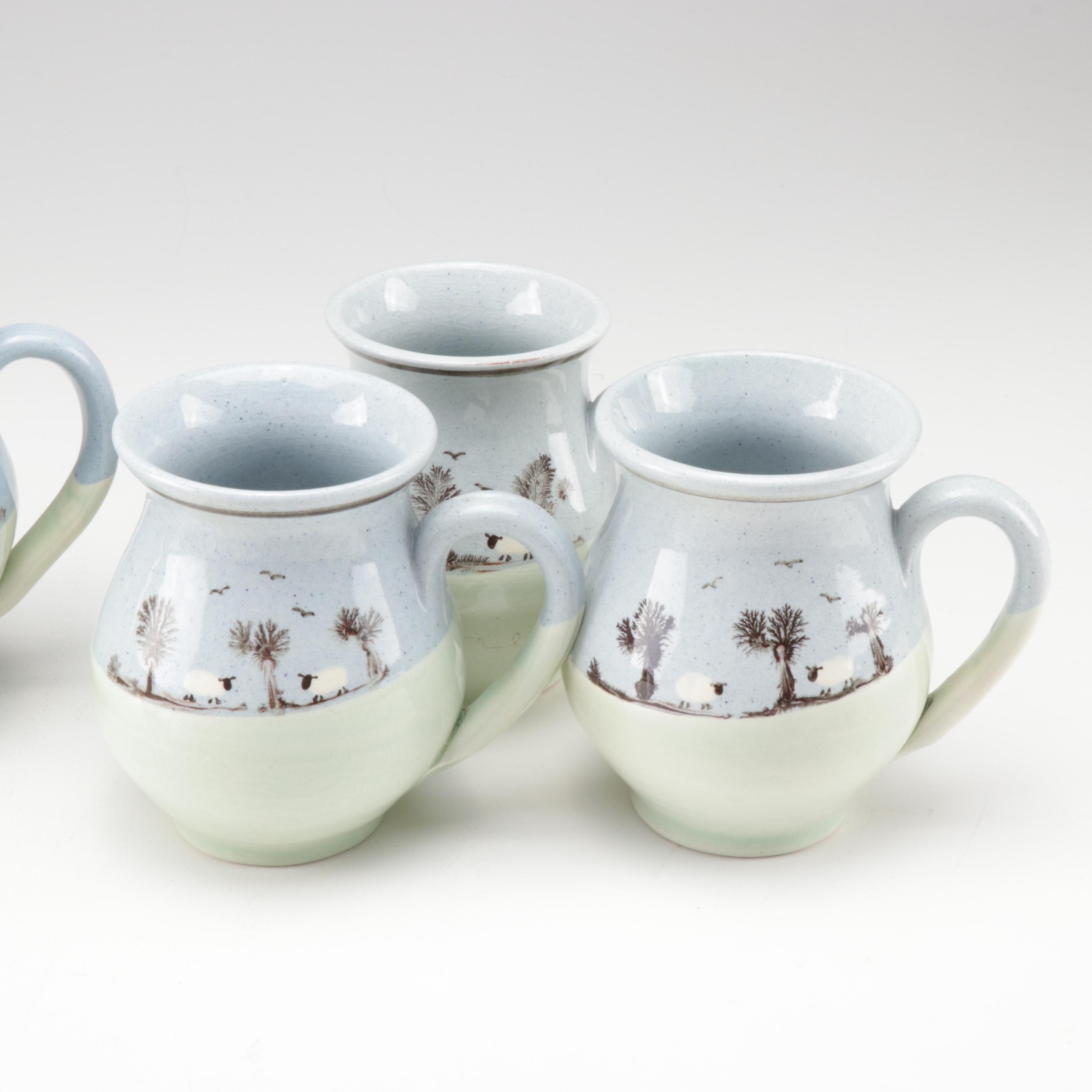 Welsh Padarn Pottery Sheep Pitcher, Mugs and Decor