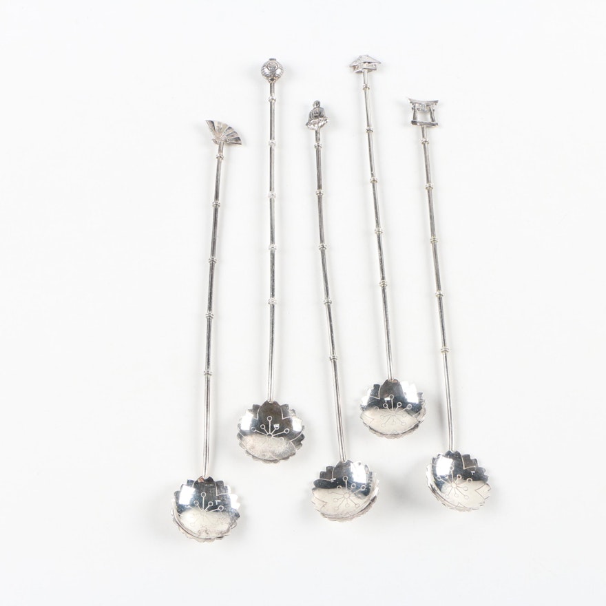 Japanese 950 Sterling Silver Stirrers
