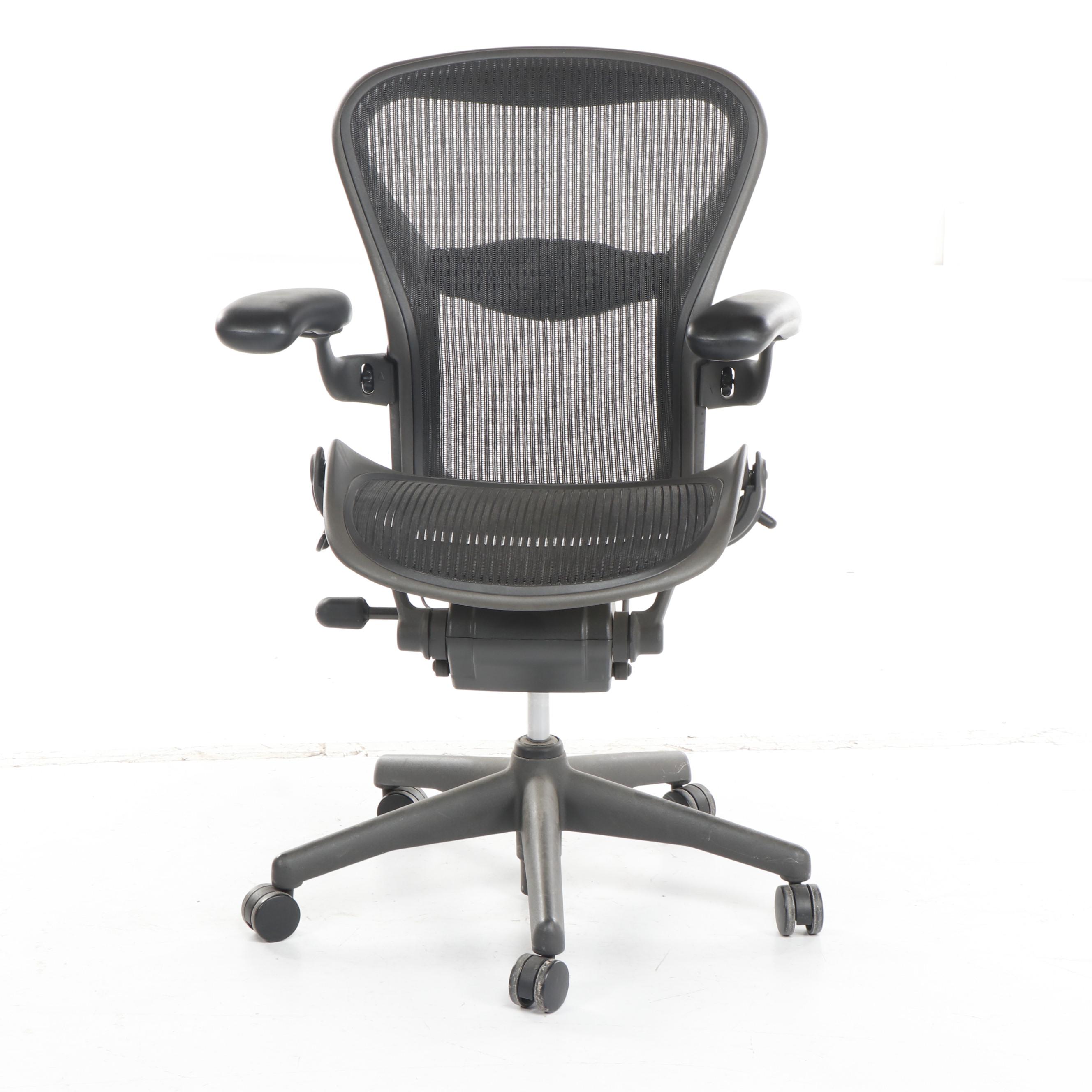 Herman Miller "Aeron" Adjustable Black Office Desk Chair, 2000