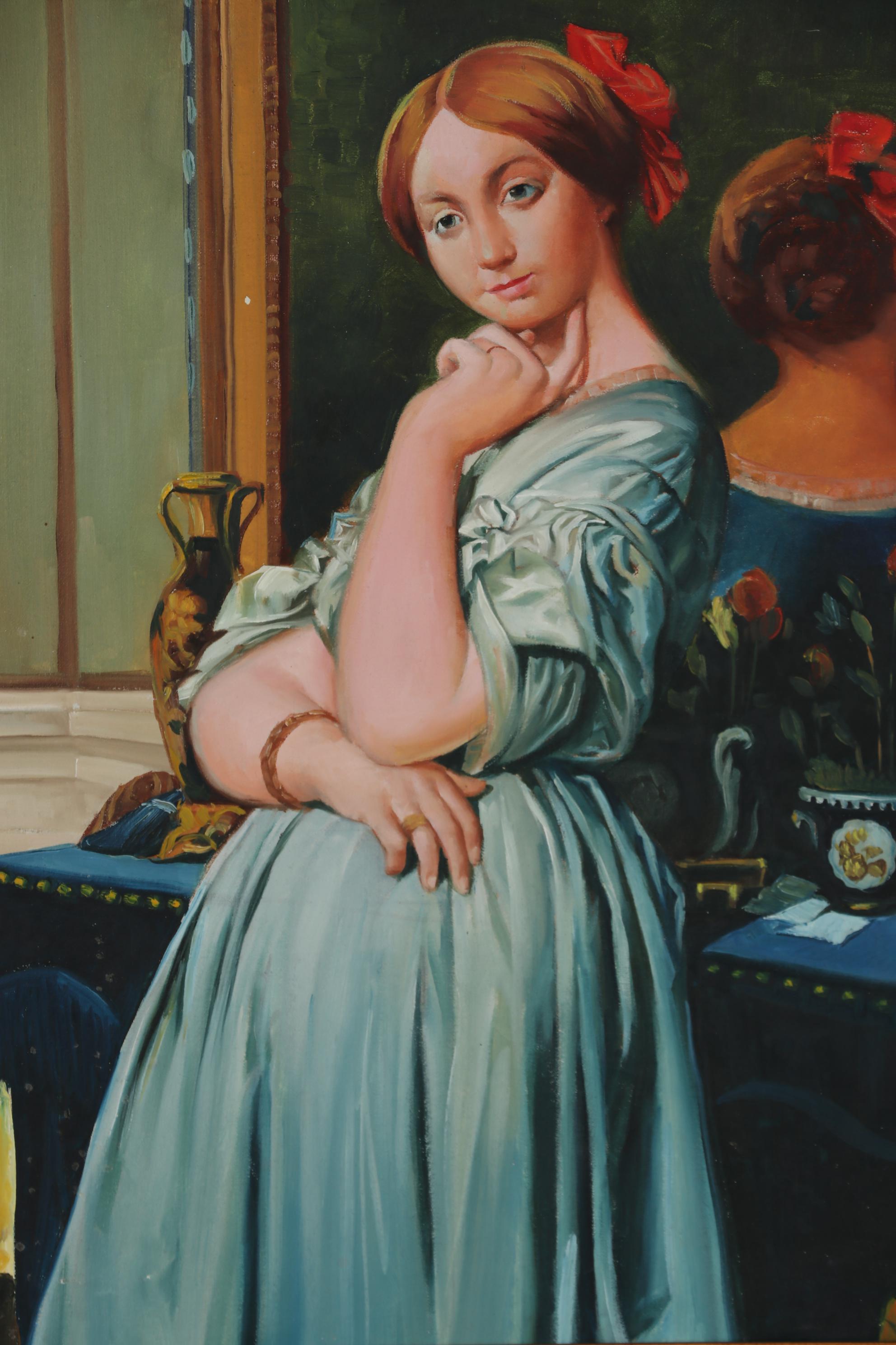 Copy Oil Portrait after Jean-Auguste-Dominique Ingres "Countess d'Haussonville"