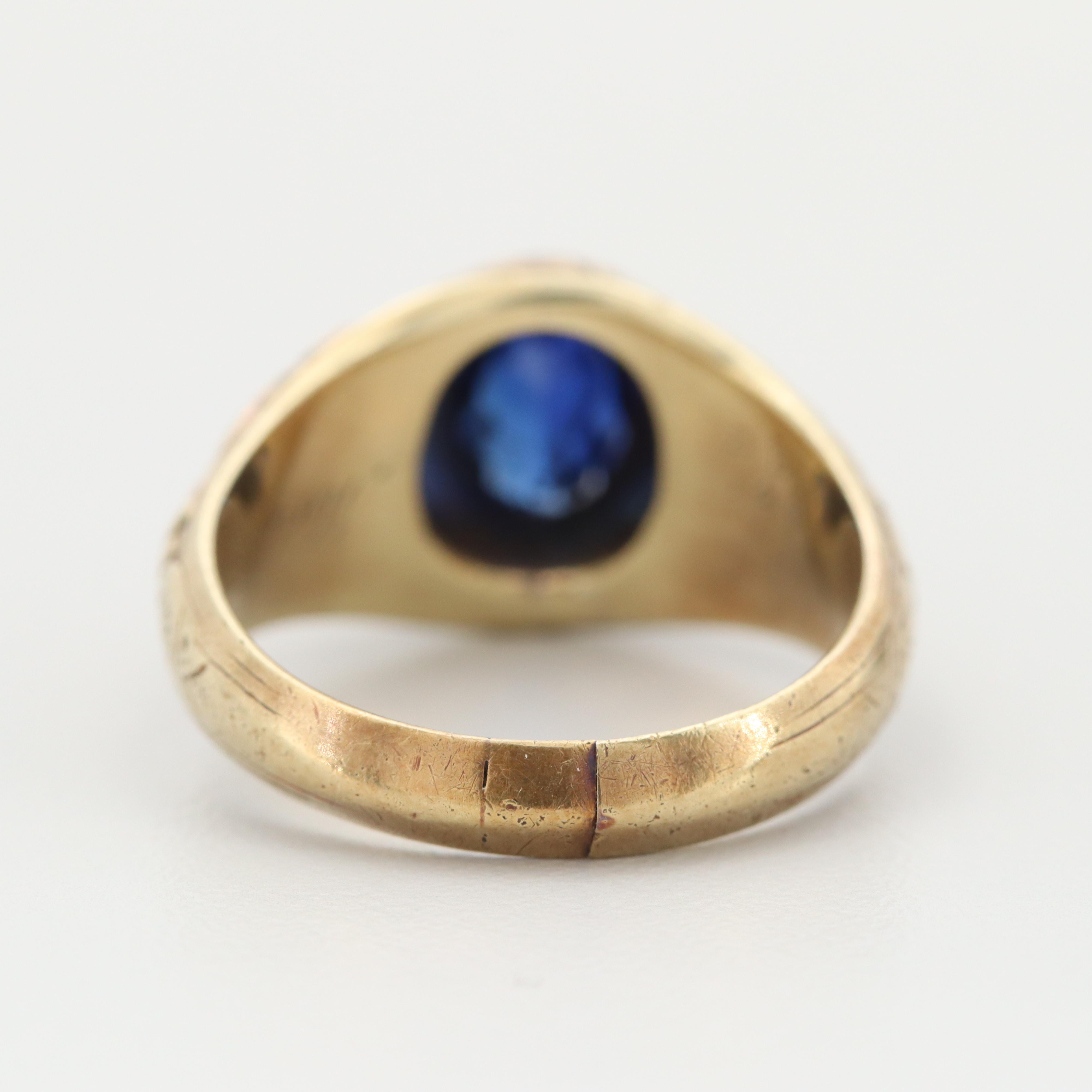 Vintage Naval Academy 14K Yellow Gold Star Sapphire Class Ring