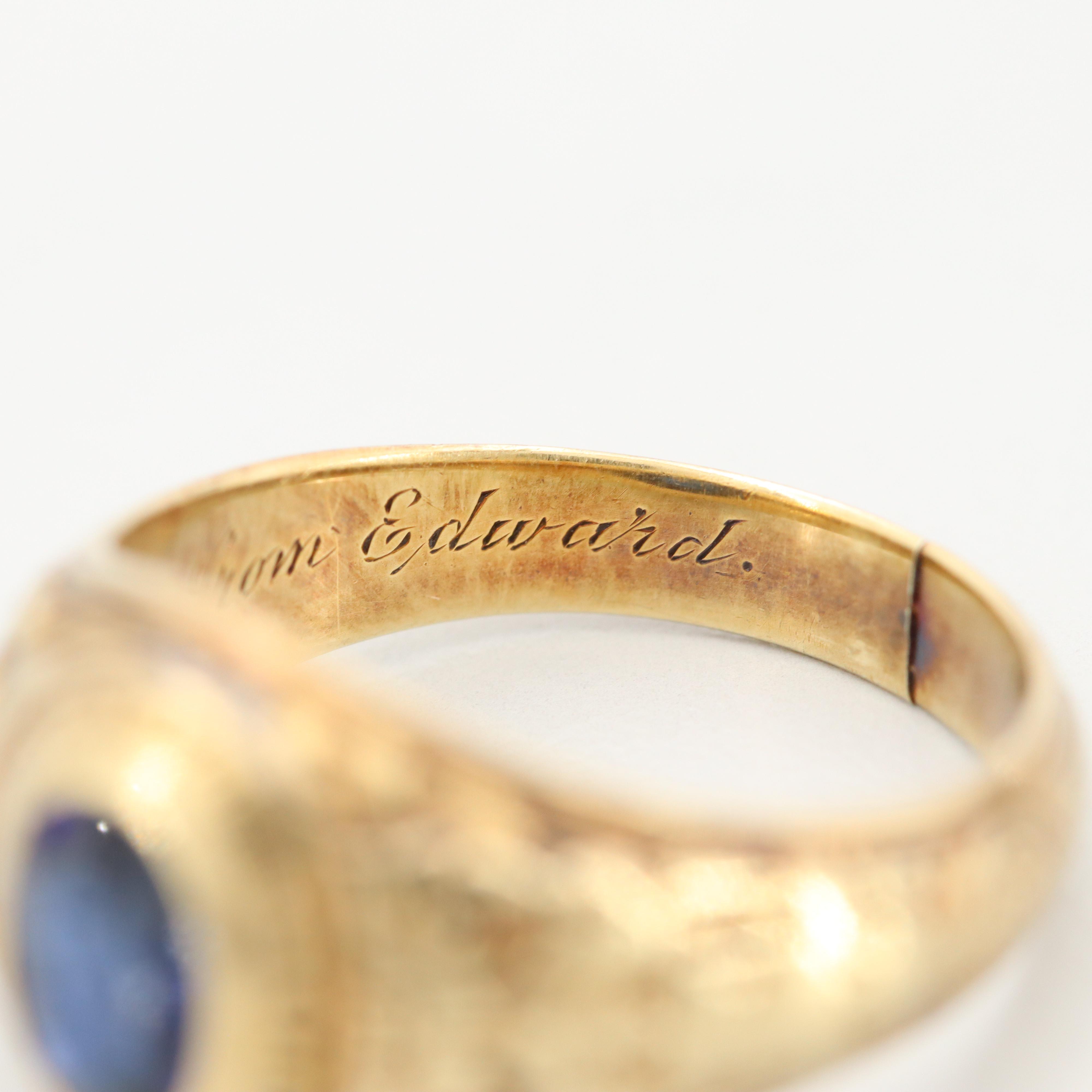 Vintage Naval Academy 14K Yellow Gold Star Sapphire Class Ring