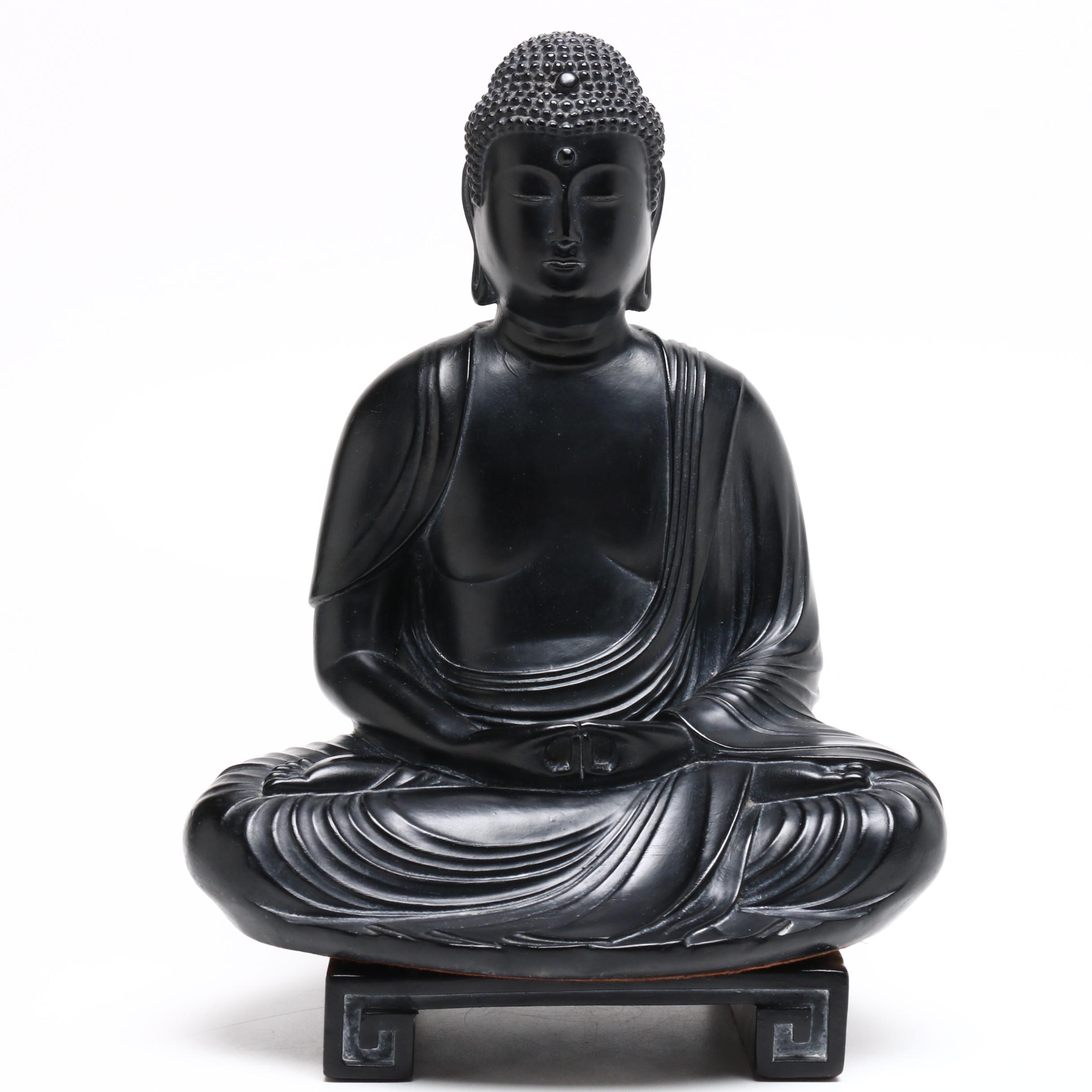 Alexander Backer Resin Figure of Sitting Buddha