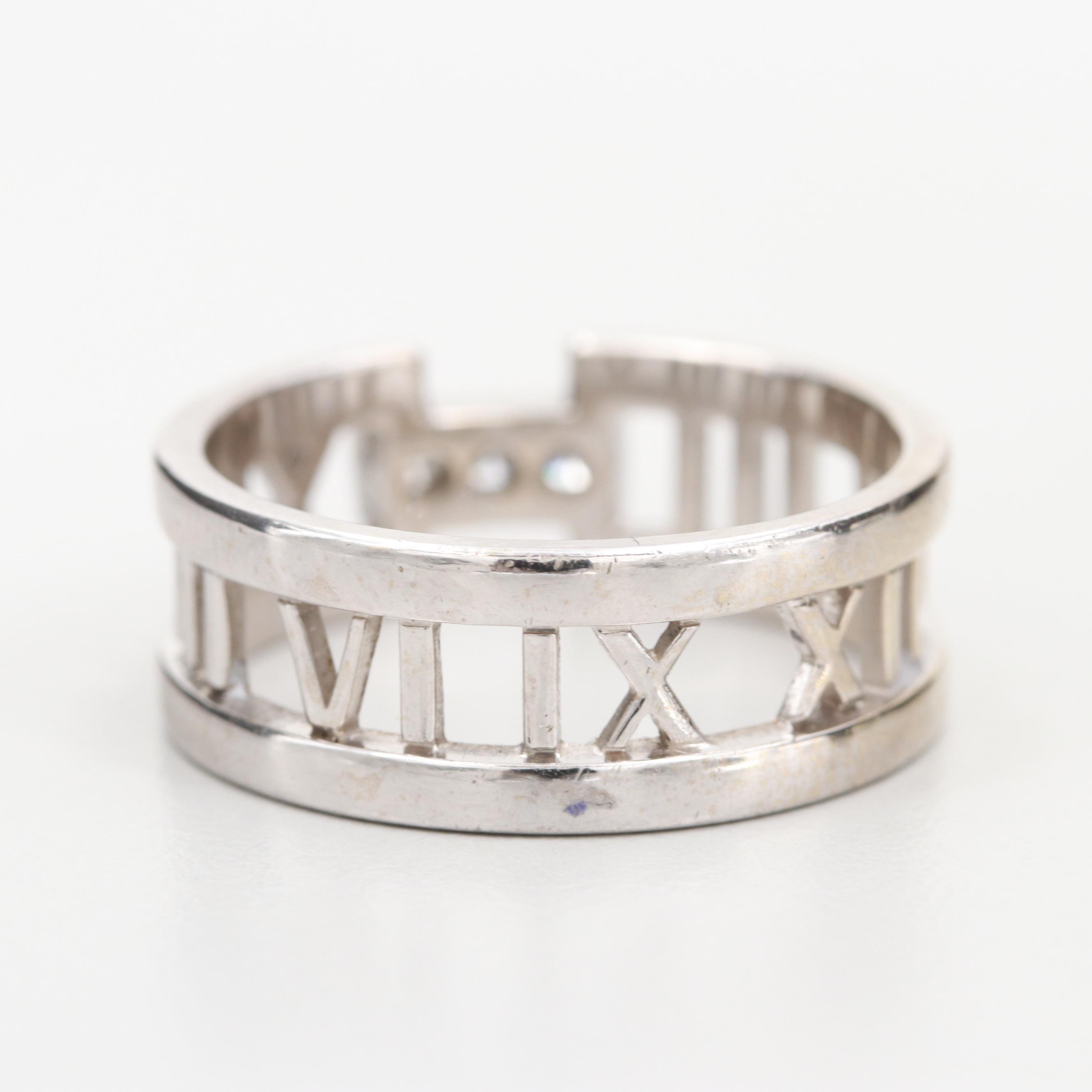 Tiffany & Co. "Atlas" 18K White Gold Diamond Ring