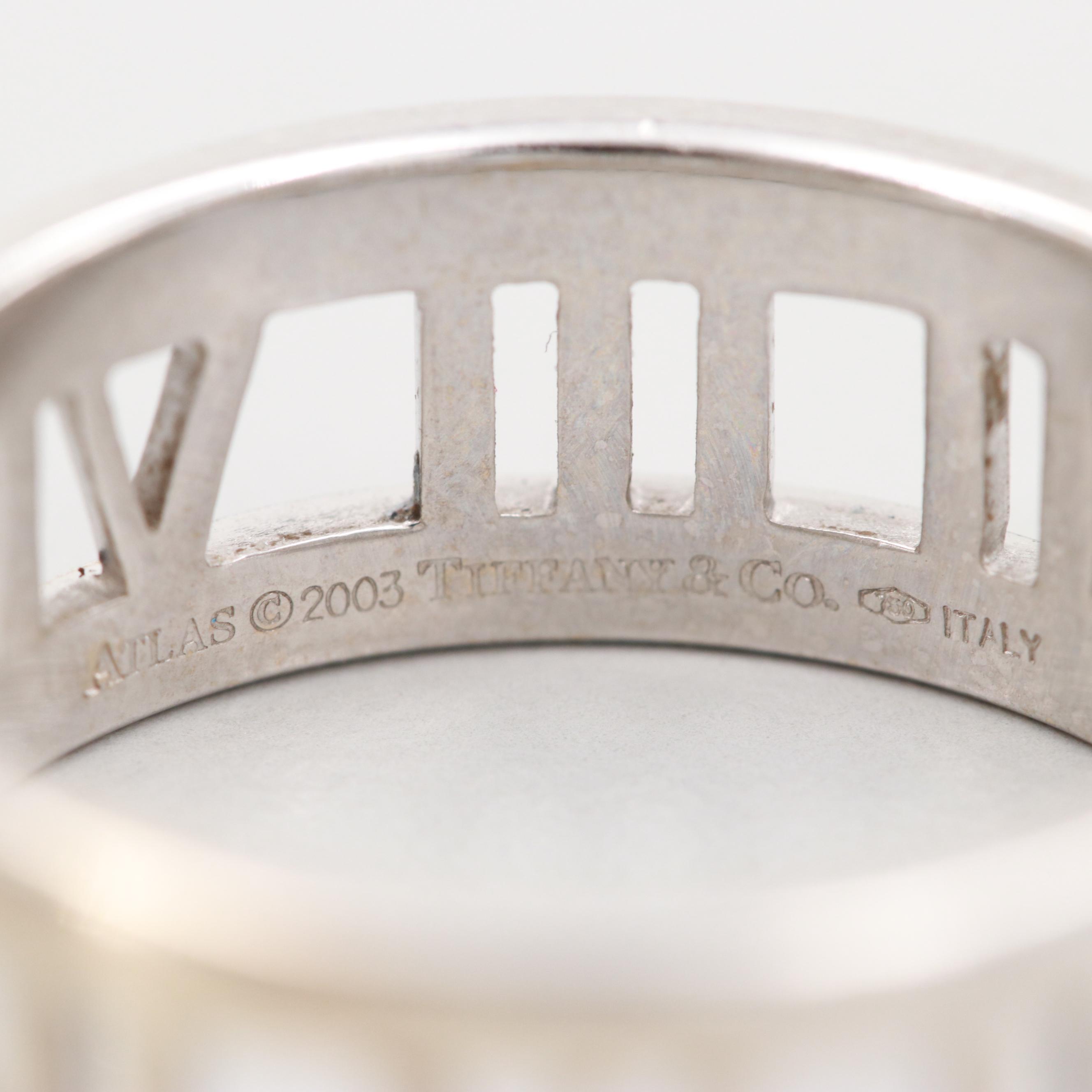 Tiffany & Co. "Atlas" 18K White Gold Diamond Ring
