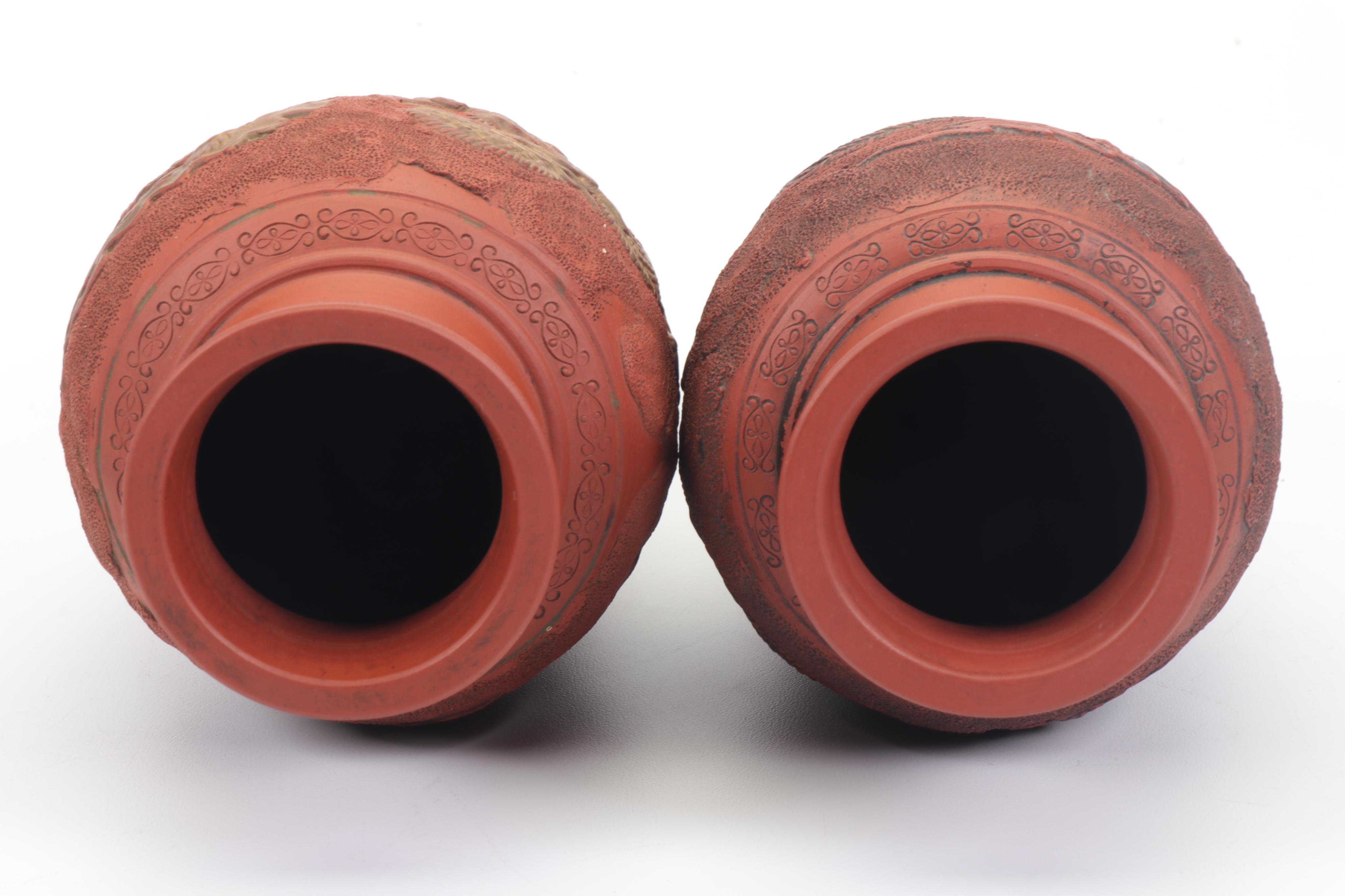 Japanese Tokoname Redware Vases, Early 20th Century