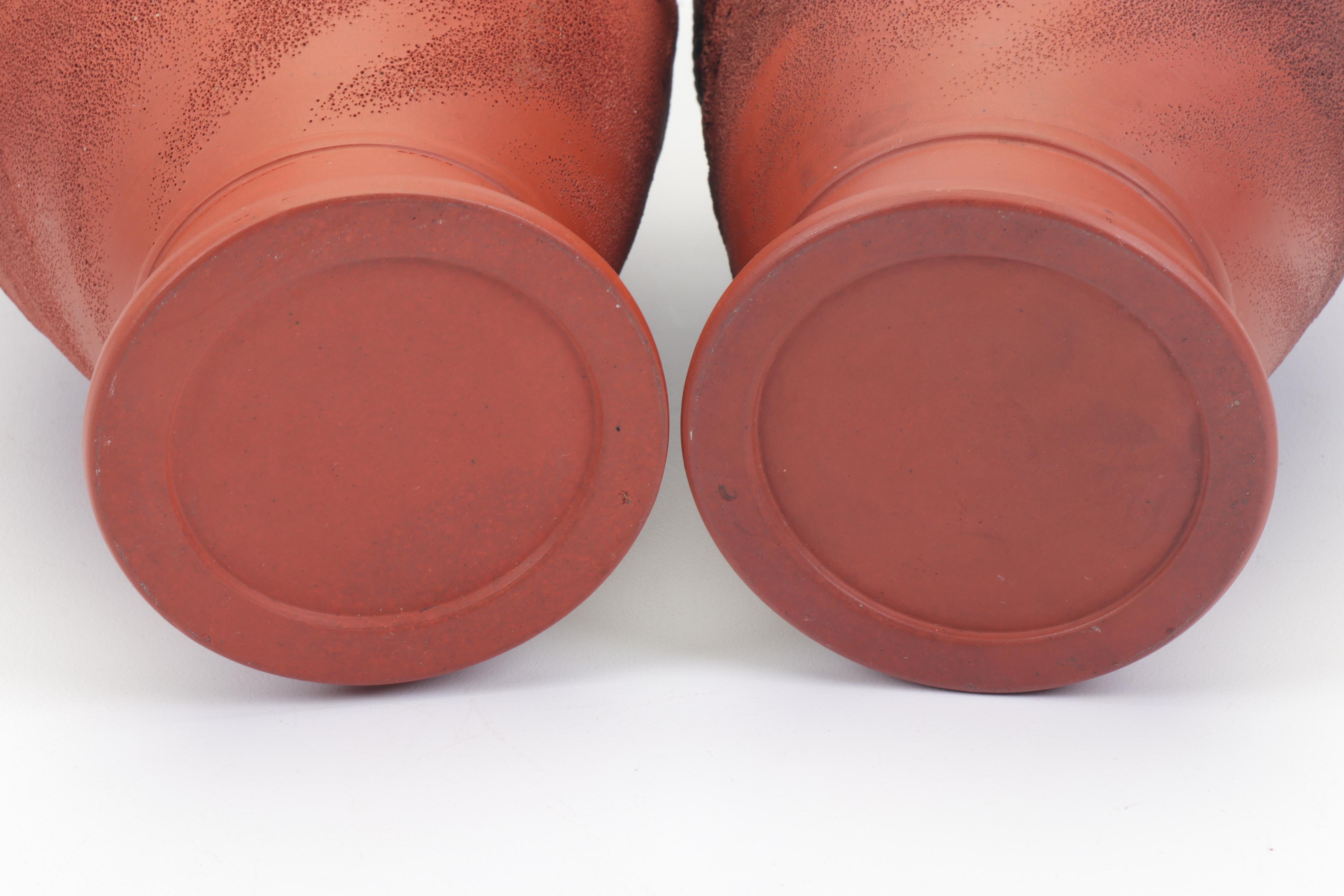 Japanese Tokoname Redware Vases, Early 20th Century