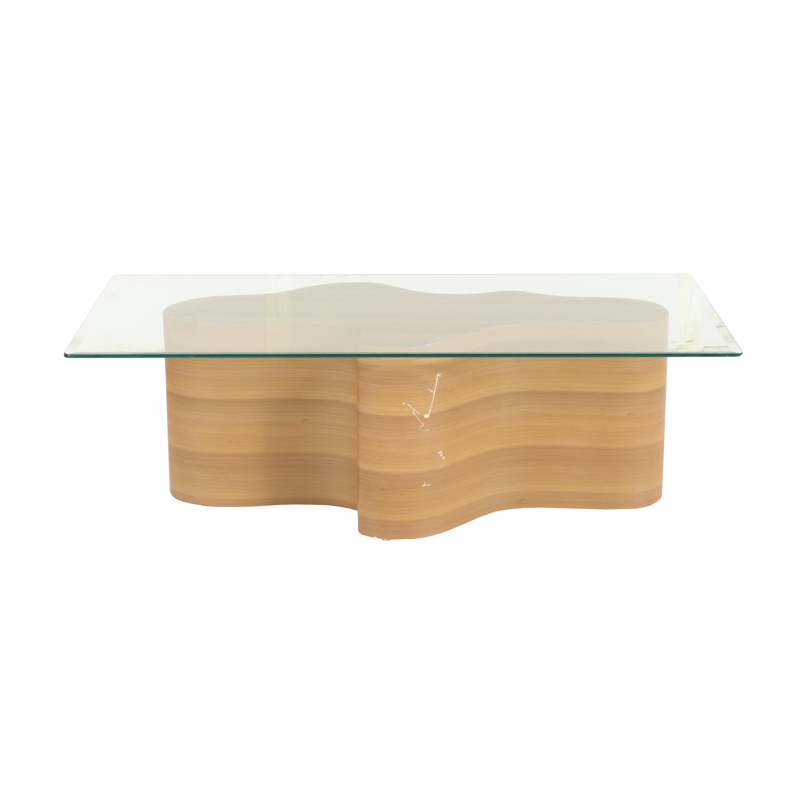 Contemporary Vinyl Wood Coffee Table