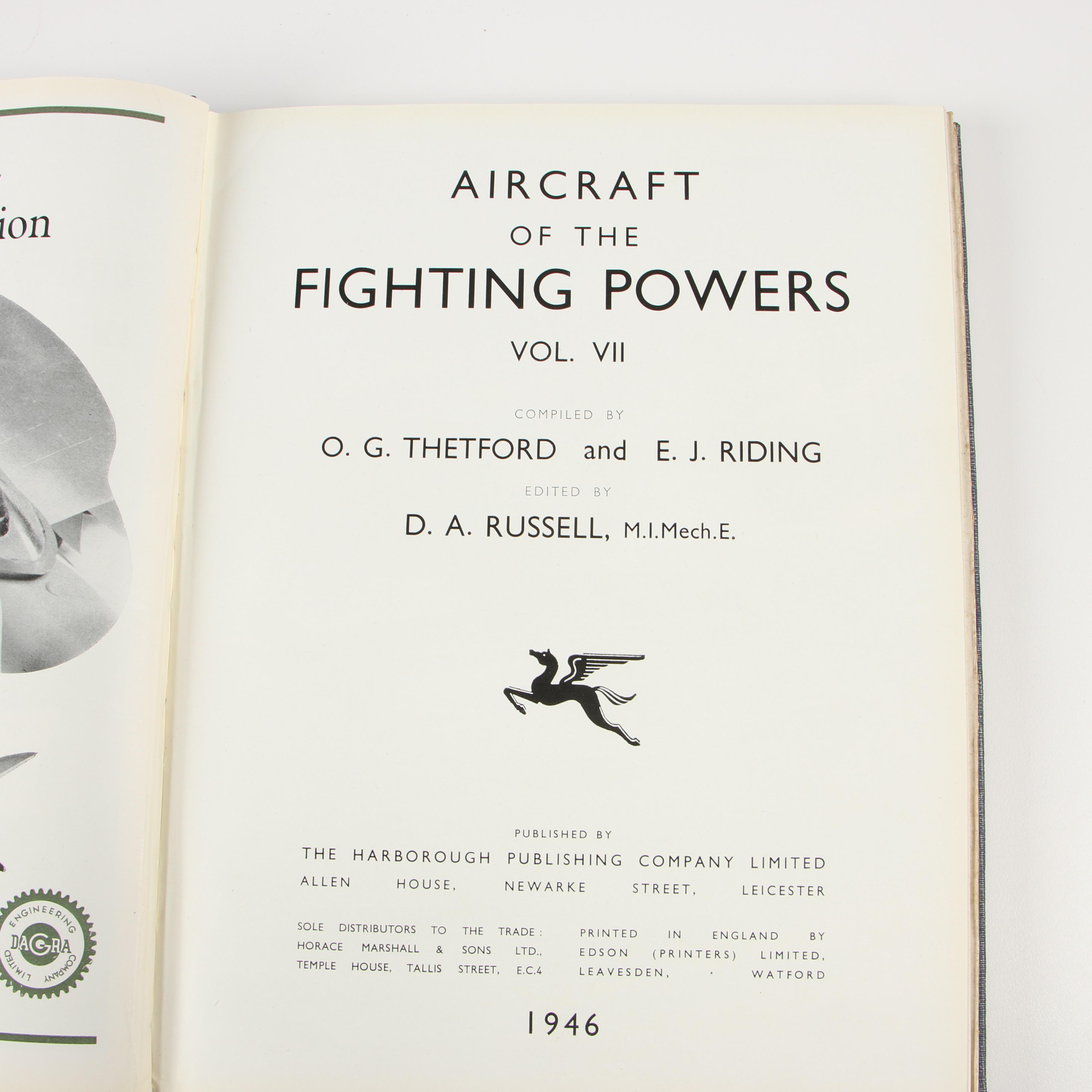 Aeronautical Books including Complete Set "Aircraft of the Fighting Powers"