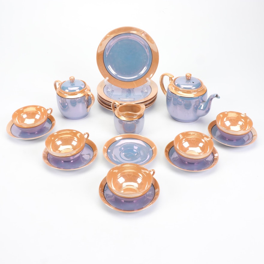 Japanese Lusterware Porcelain Tea Set