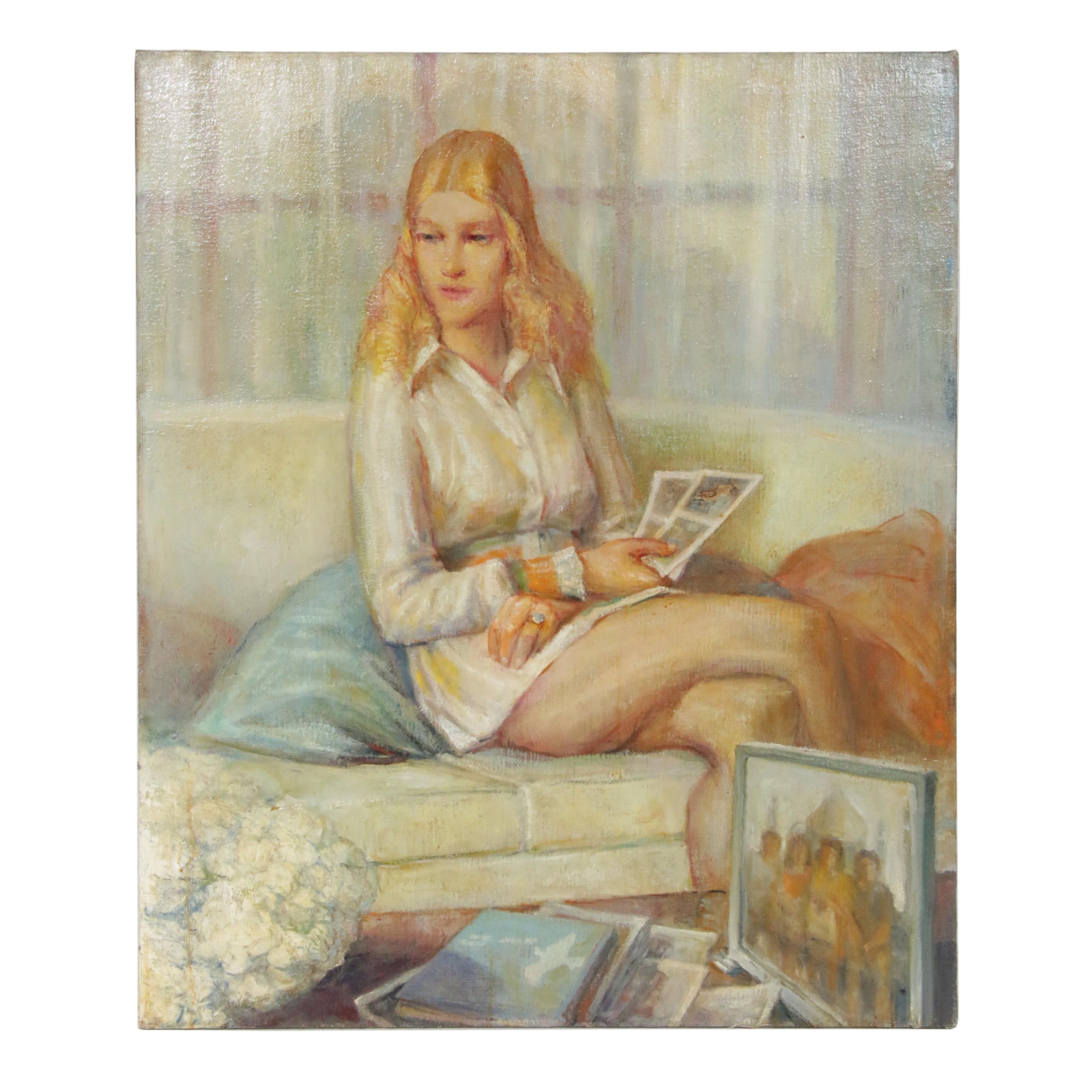 Elmer Taflinger Oil Painting and Graphite Study "Tracy"