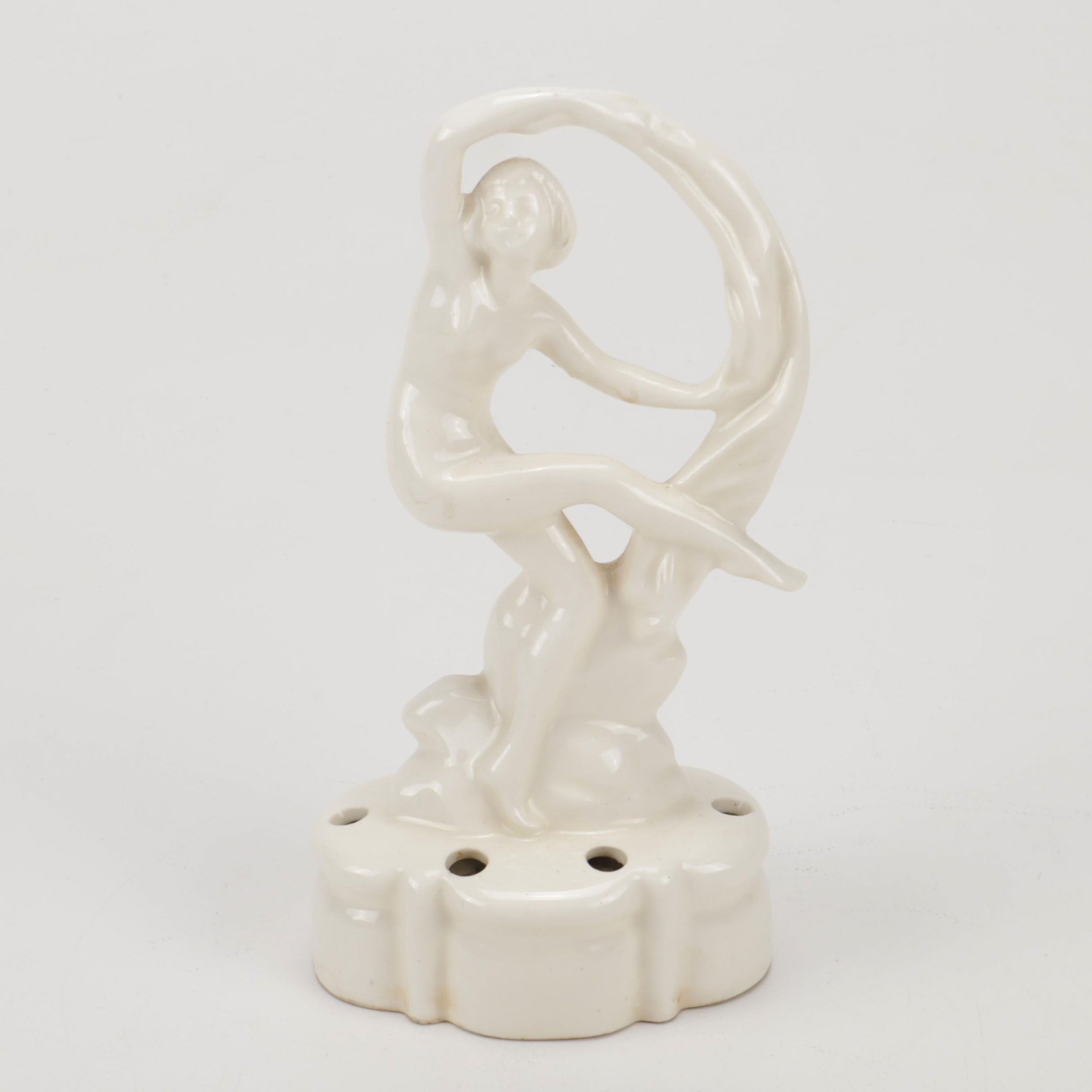 Erphila Fayence German Art Deco Dancer Flower Frog