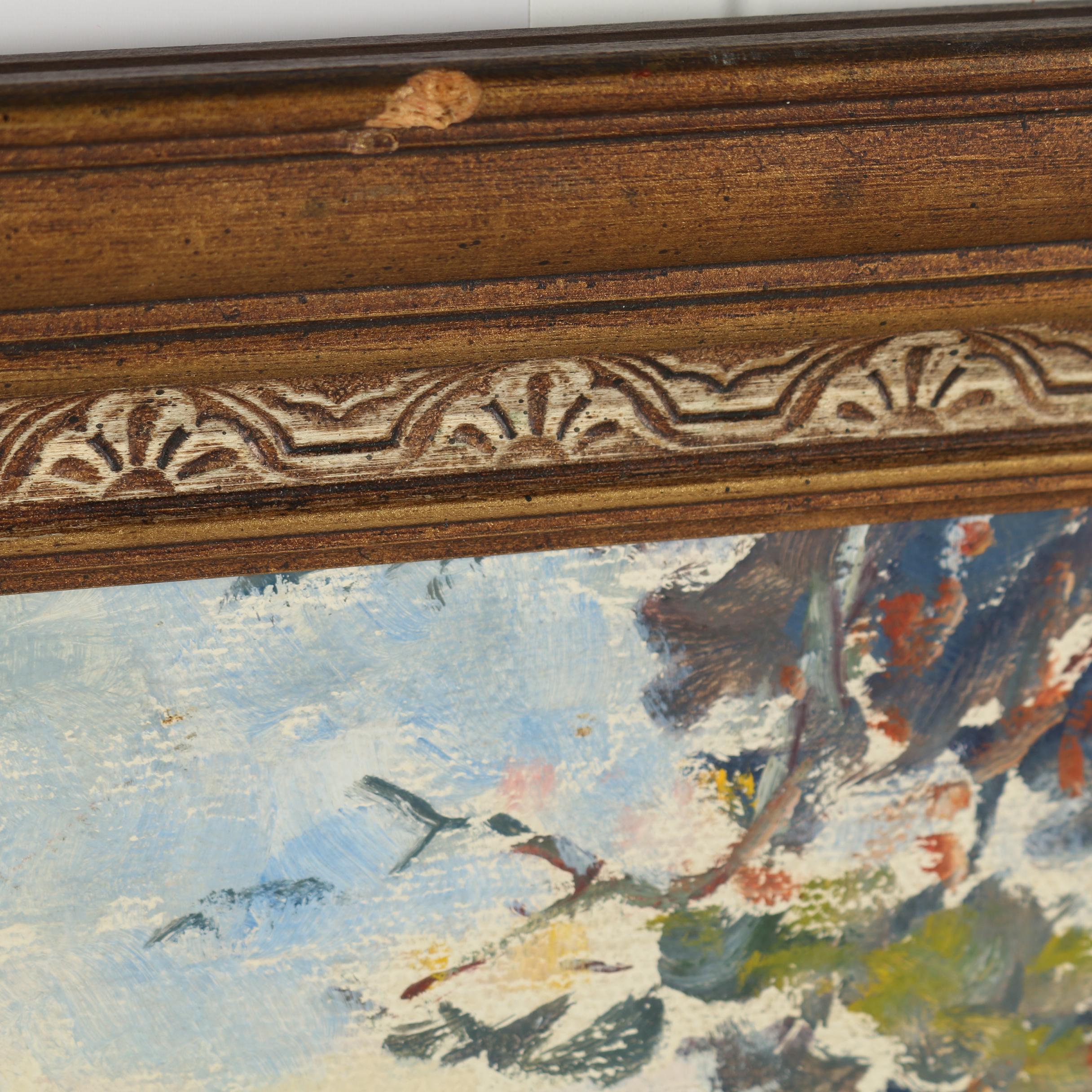 Thure Malmberg  Oil Painting of Coastal View with Tree