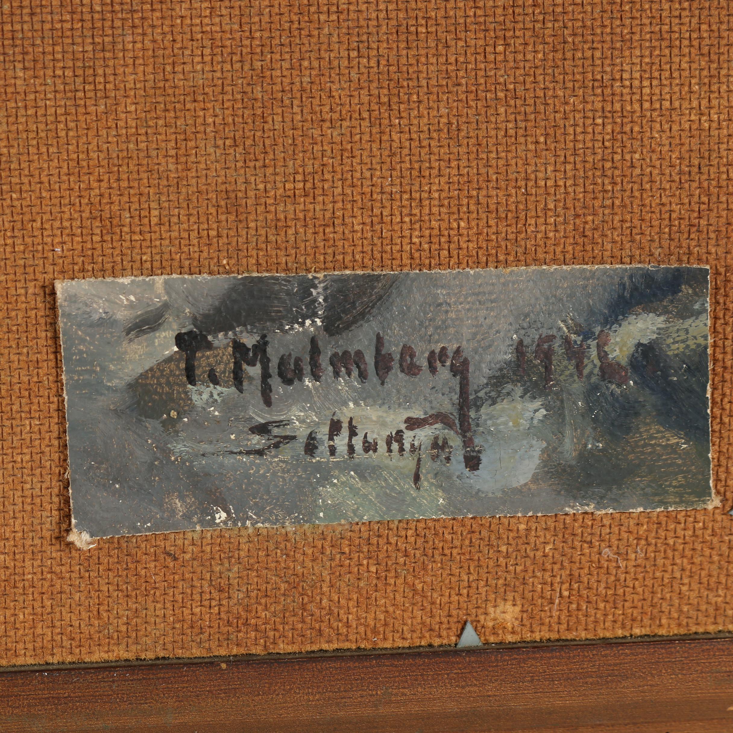 Thure Malmberg  Oil Painting of Coastal View with Tree