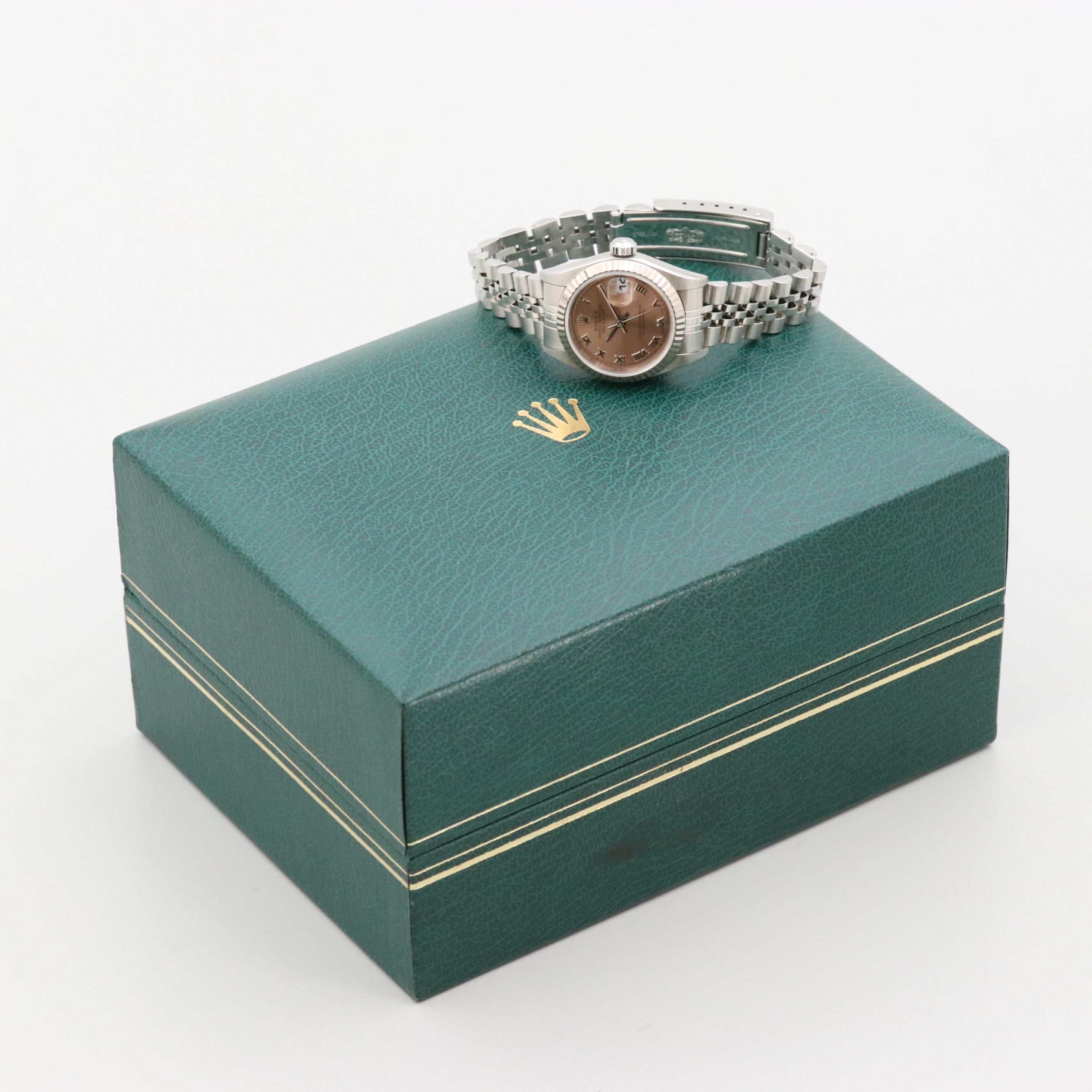 Rolex Datejust 18K Gold and Stainless Steel Watch With Salmon Dial, 2000