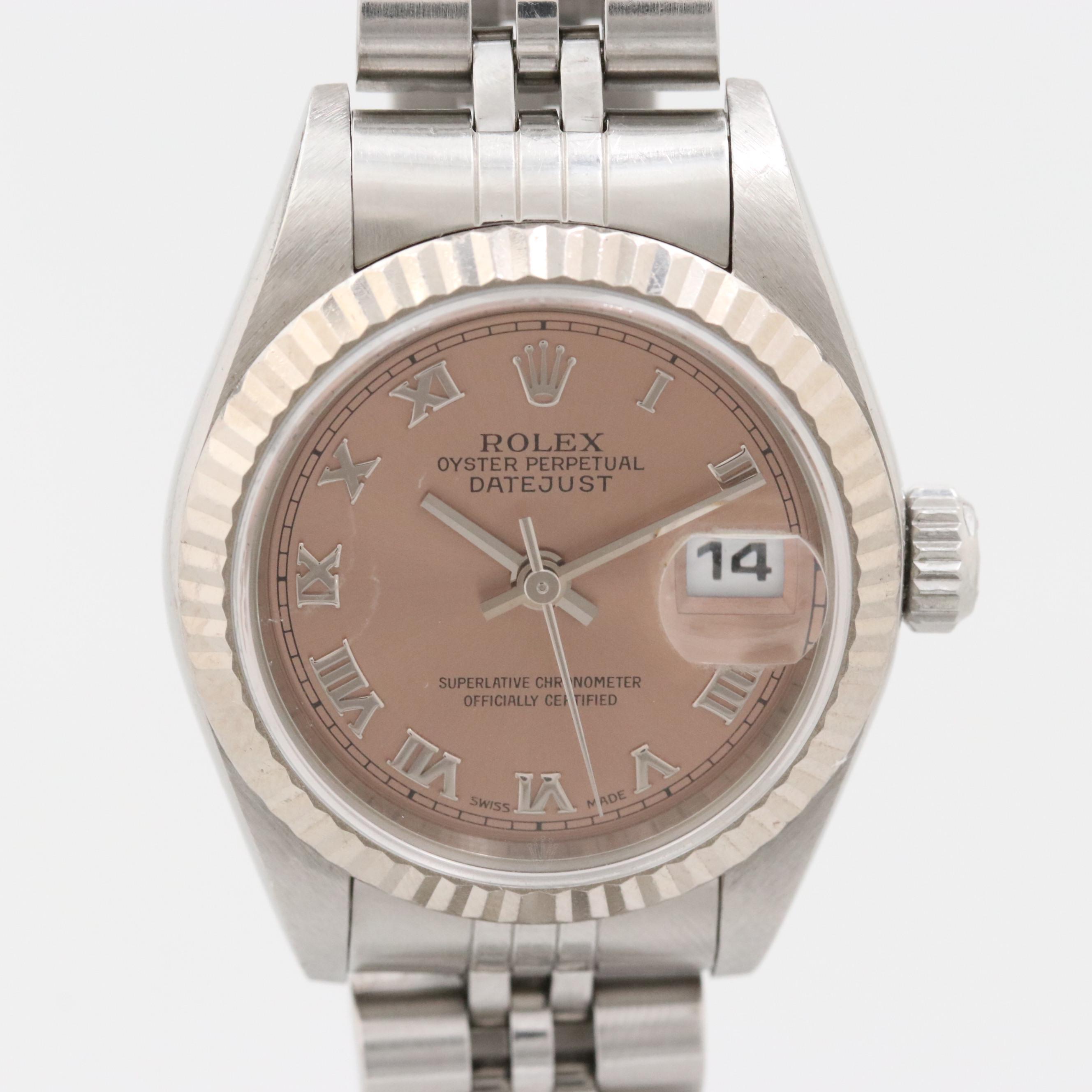 Rolex Datejust 18K Gold and Stainless Steel Watch With Salmon Dial, 2000