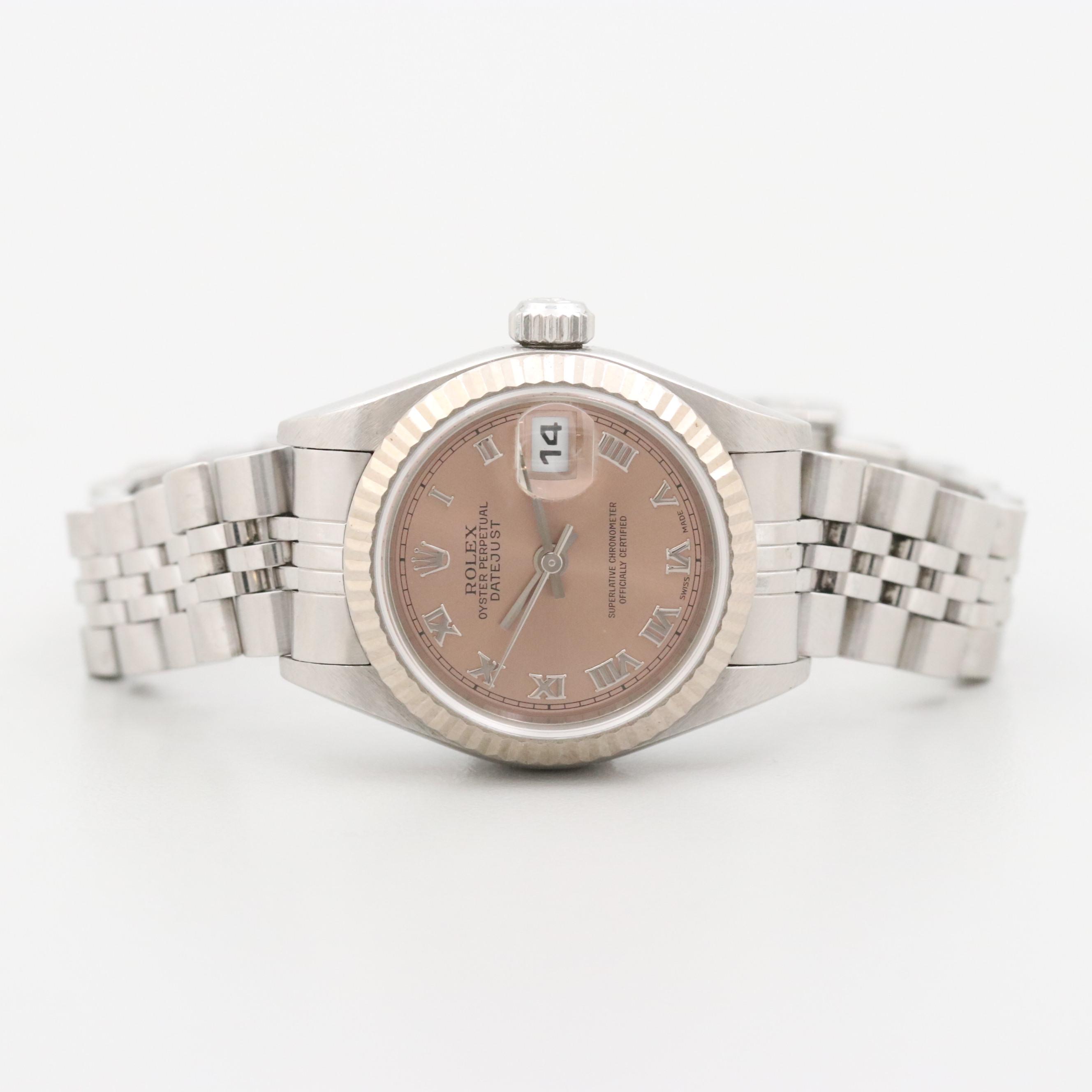 Rolex Datejust 18K Gold and Stainless Steel Watch With Salmon Dial, 2000