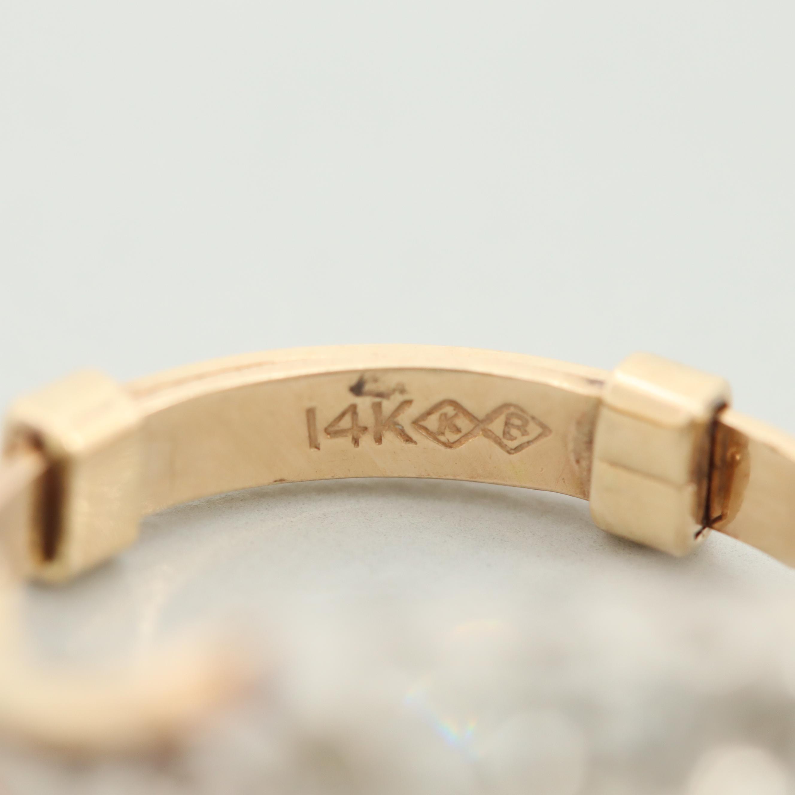 Vintage Karlan and Bleicher 14K Yellow Gold and Platinum 1.47 CTW Diamond Ring