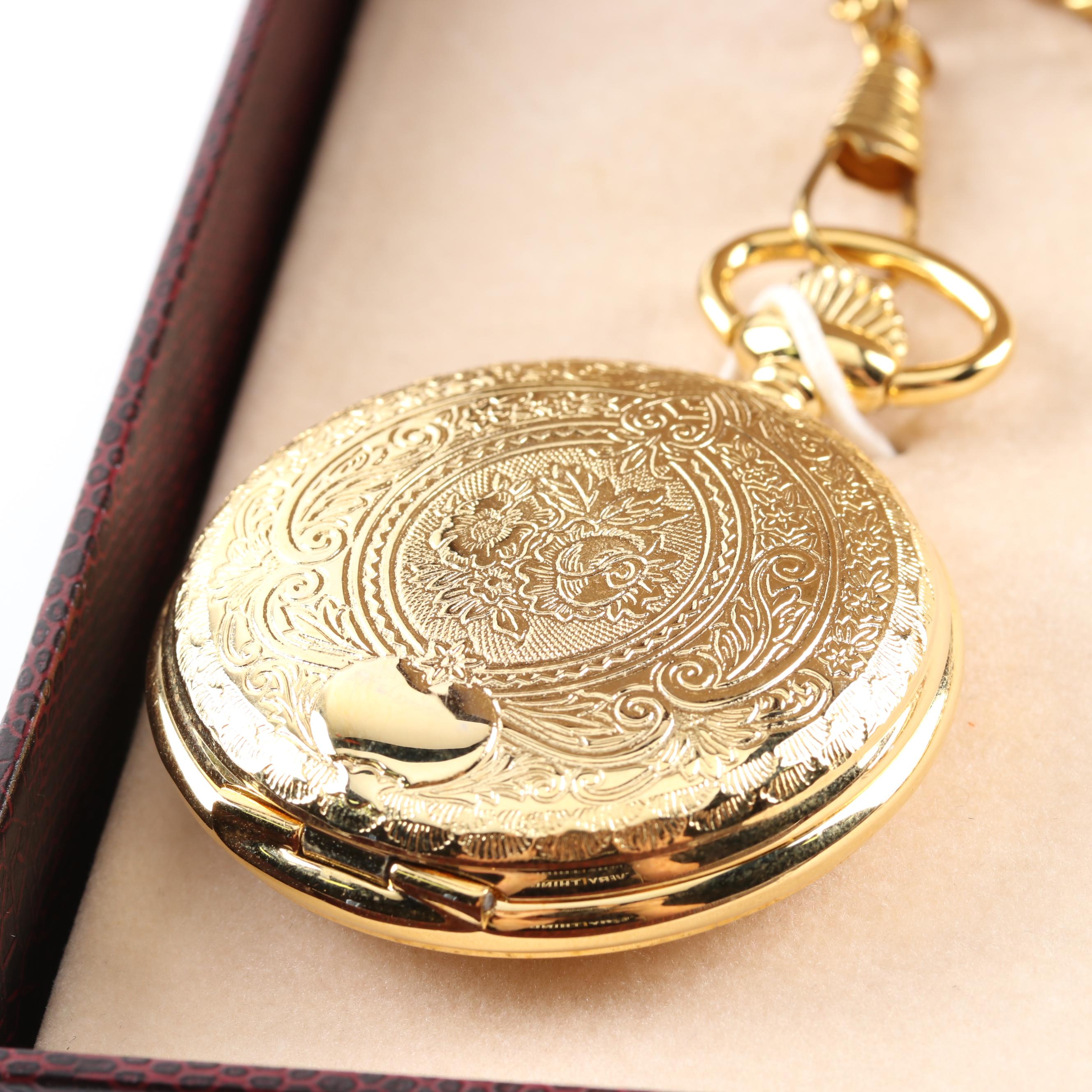 Colibri of London Silver Gold Tone Pocket Watch and Gold Filled Money Clip