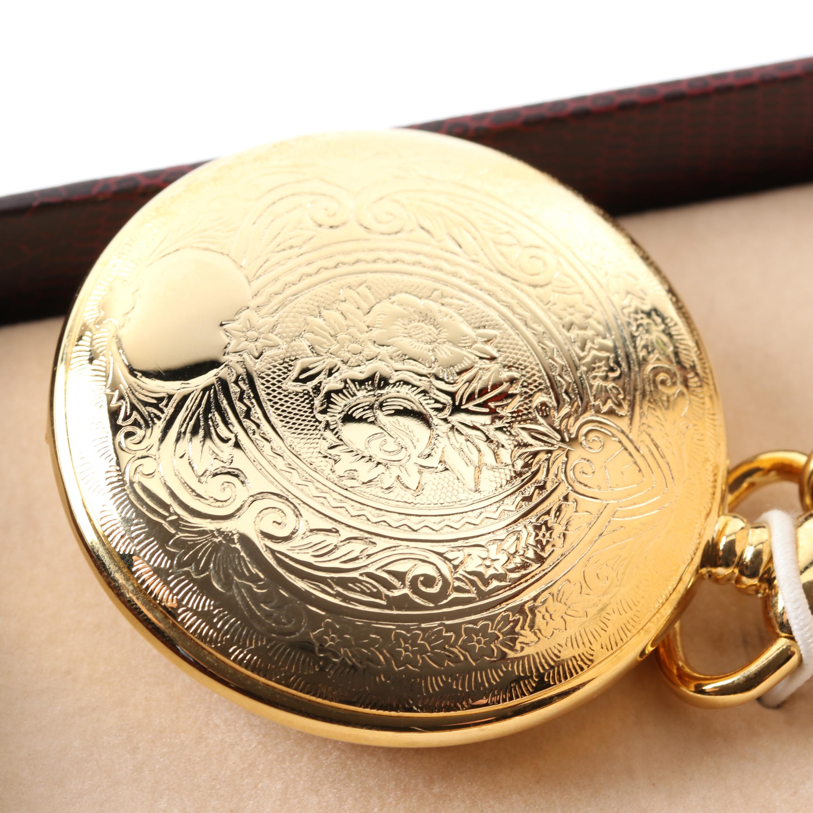 Colibri of London Silver Gold Tone Pocket Watch and Gold Filled Money Clip