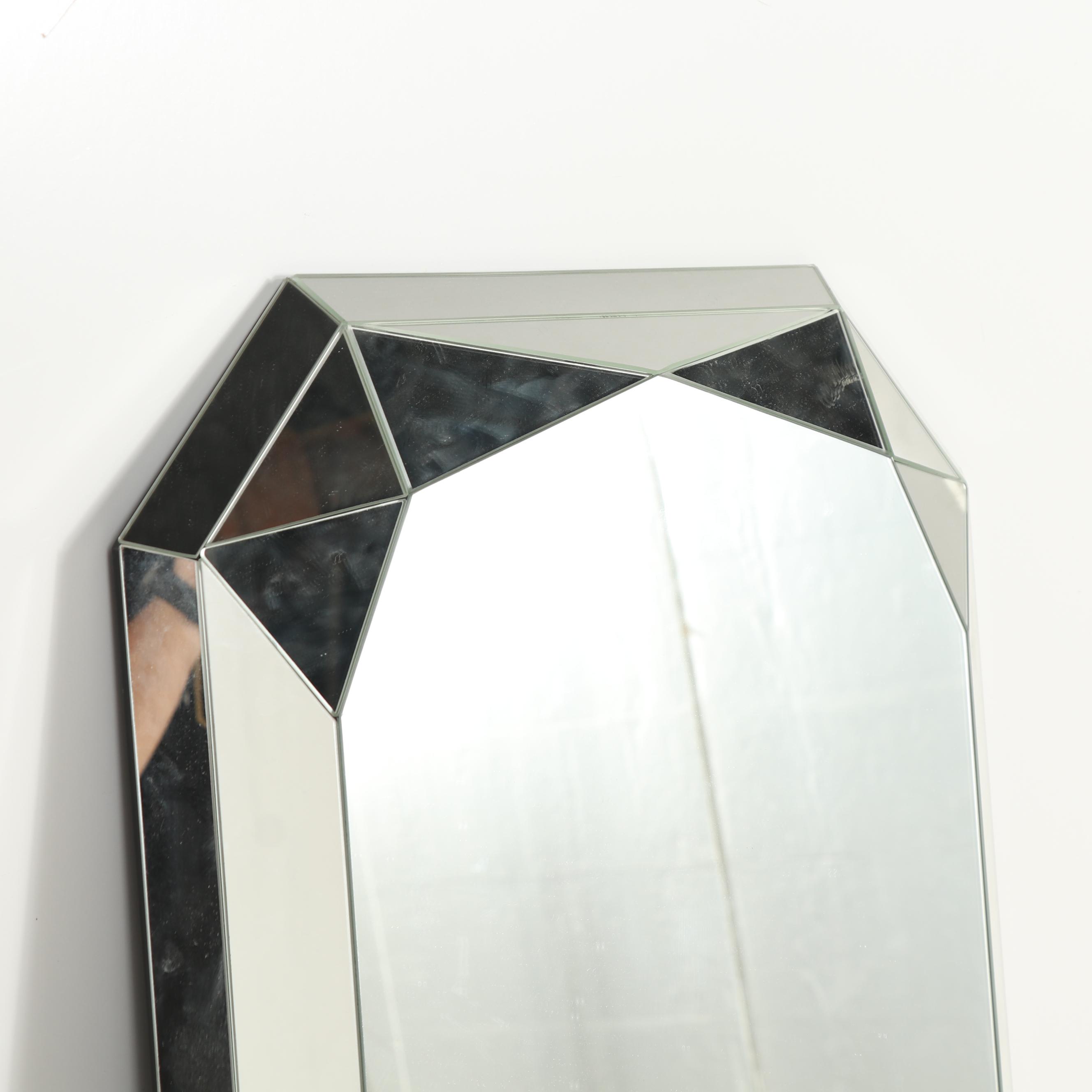 West Elm Rectangular Faceted Beveled Edge Wall Mirror