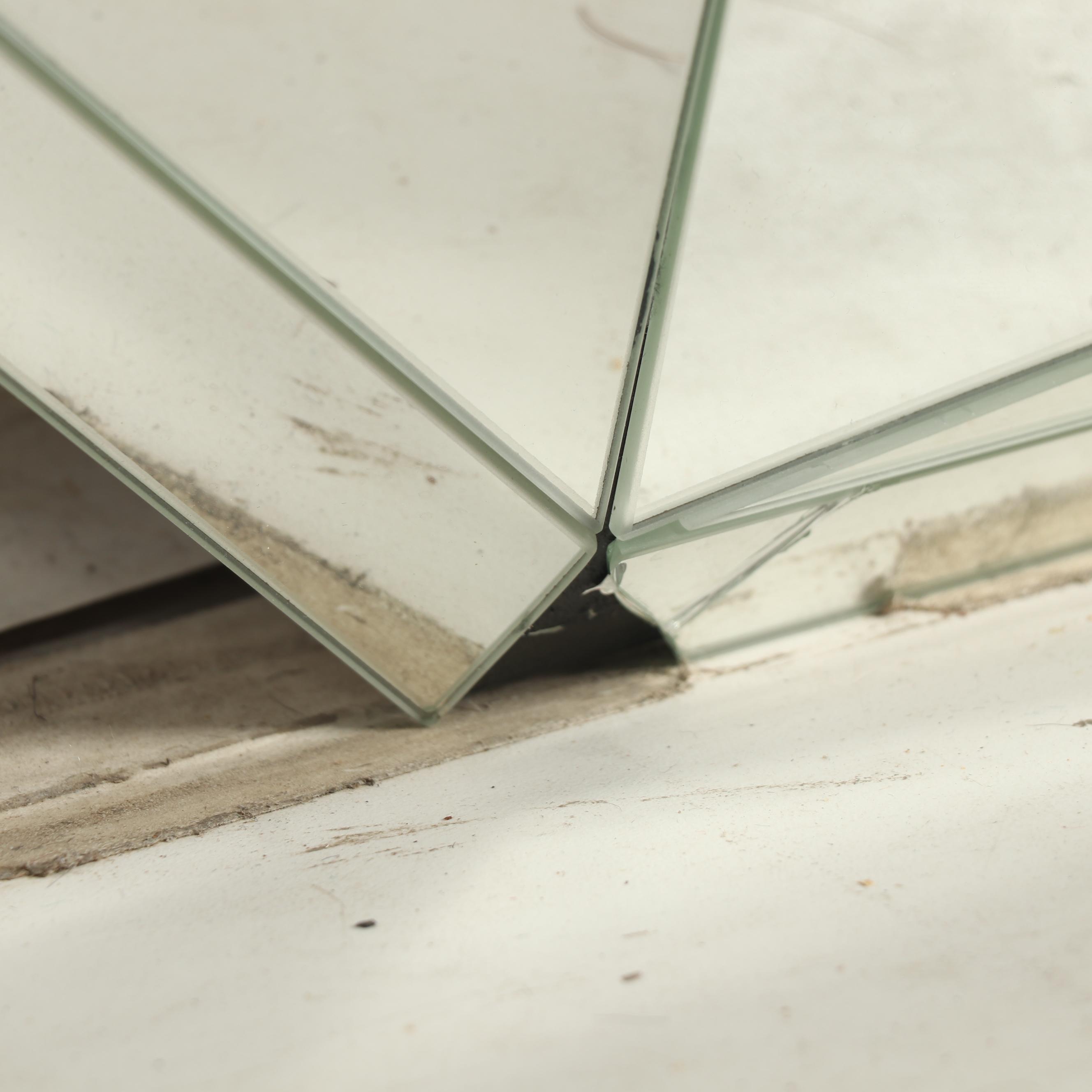 West Elm Rectangular Faceted Beveled Edge Wall Mirror