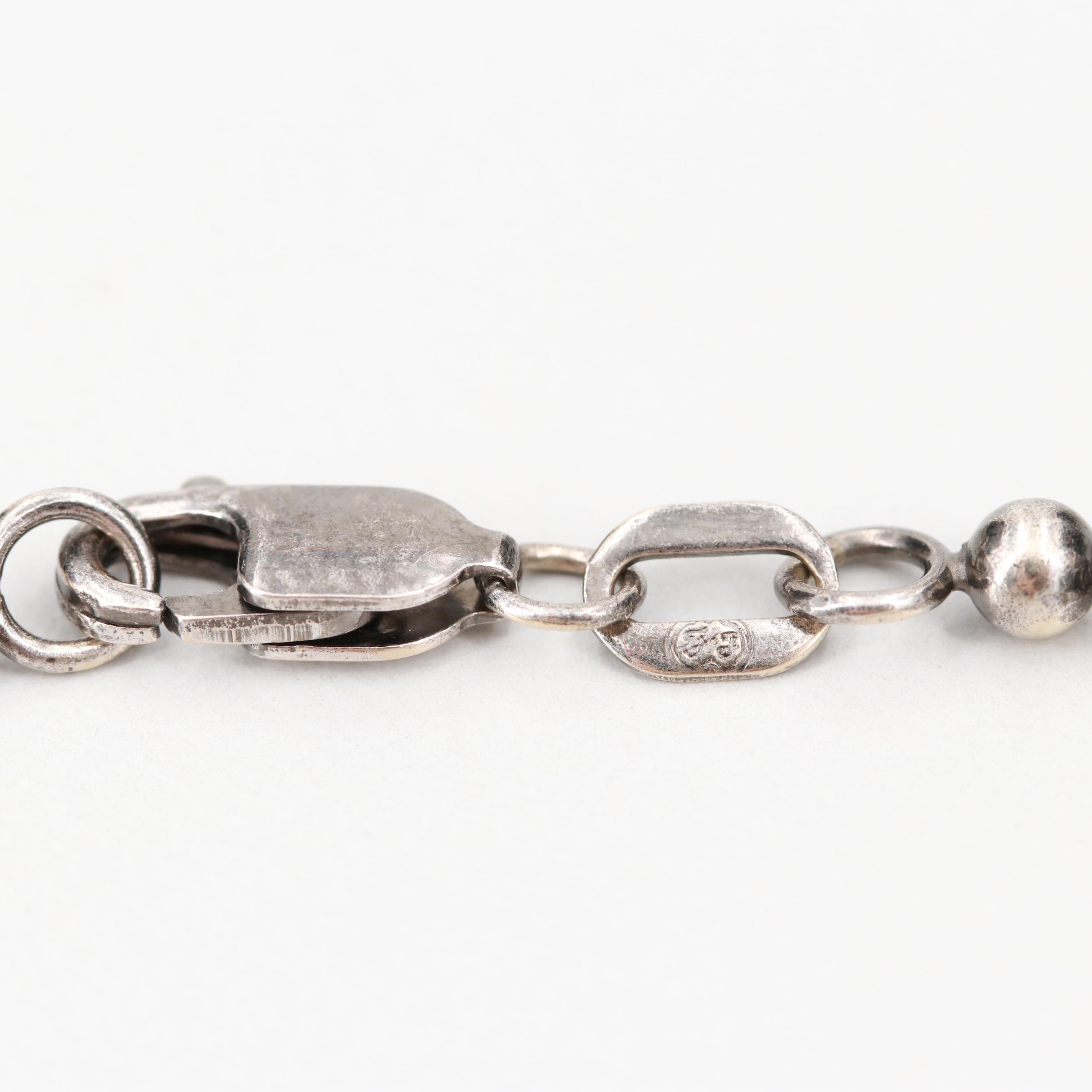 10K White Gold 4.55 CTW Diamond French Bulldog on 14K White Gold Bead Chain