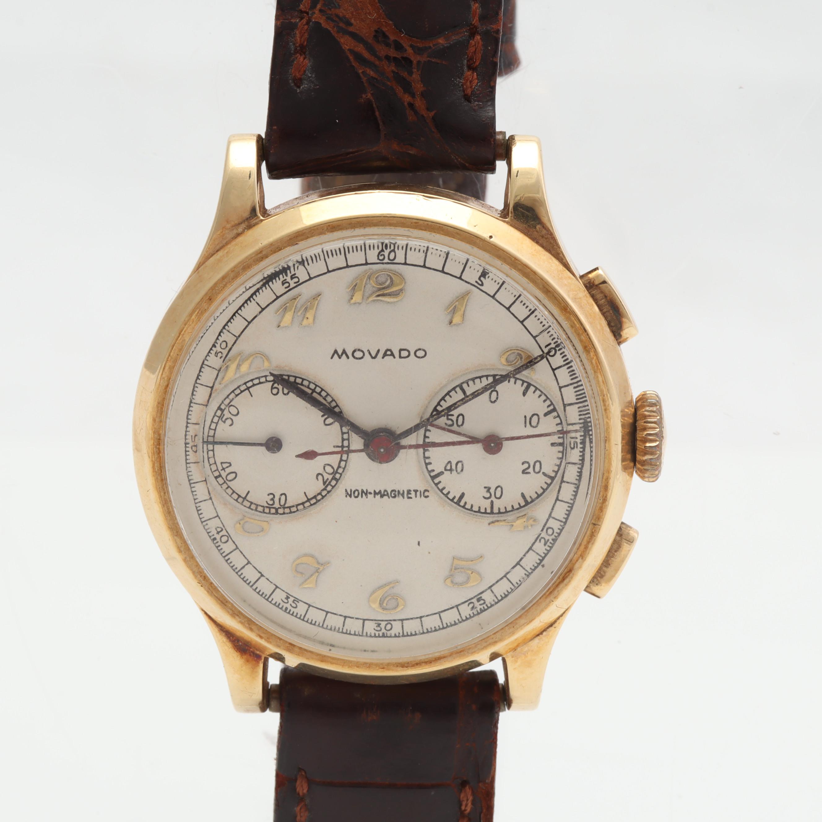 Movado 14K Yellow Gold 30MM 3-Piece Case Watch, Circa 1940