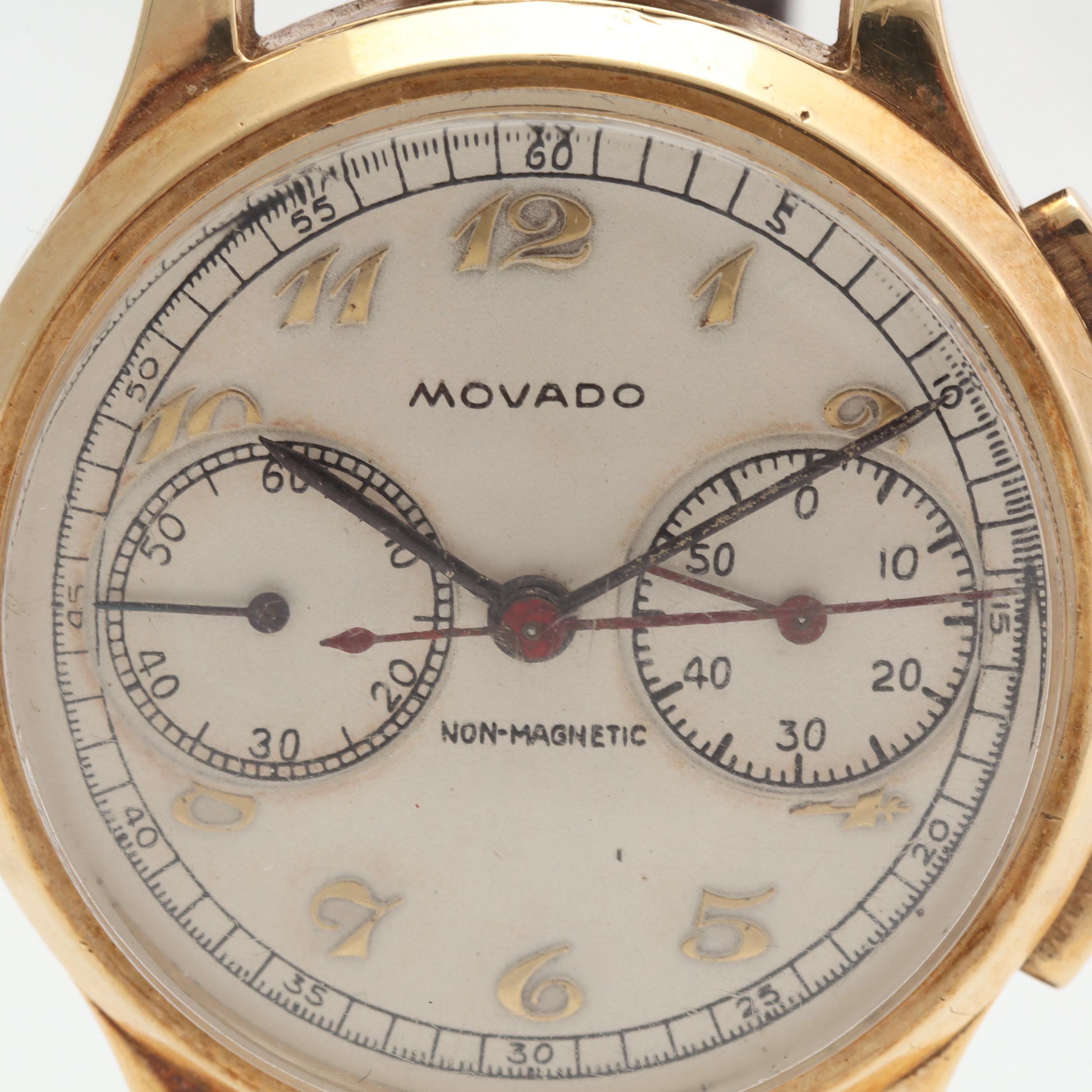 Movado 14K Yellow Gold 30MM 3-Piece Case Watch, Circa 1940