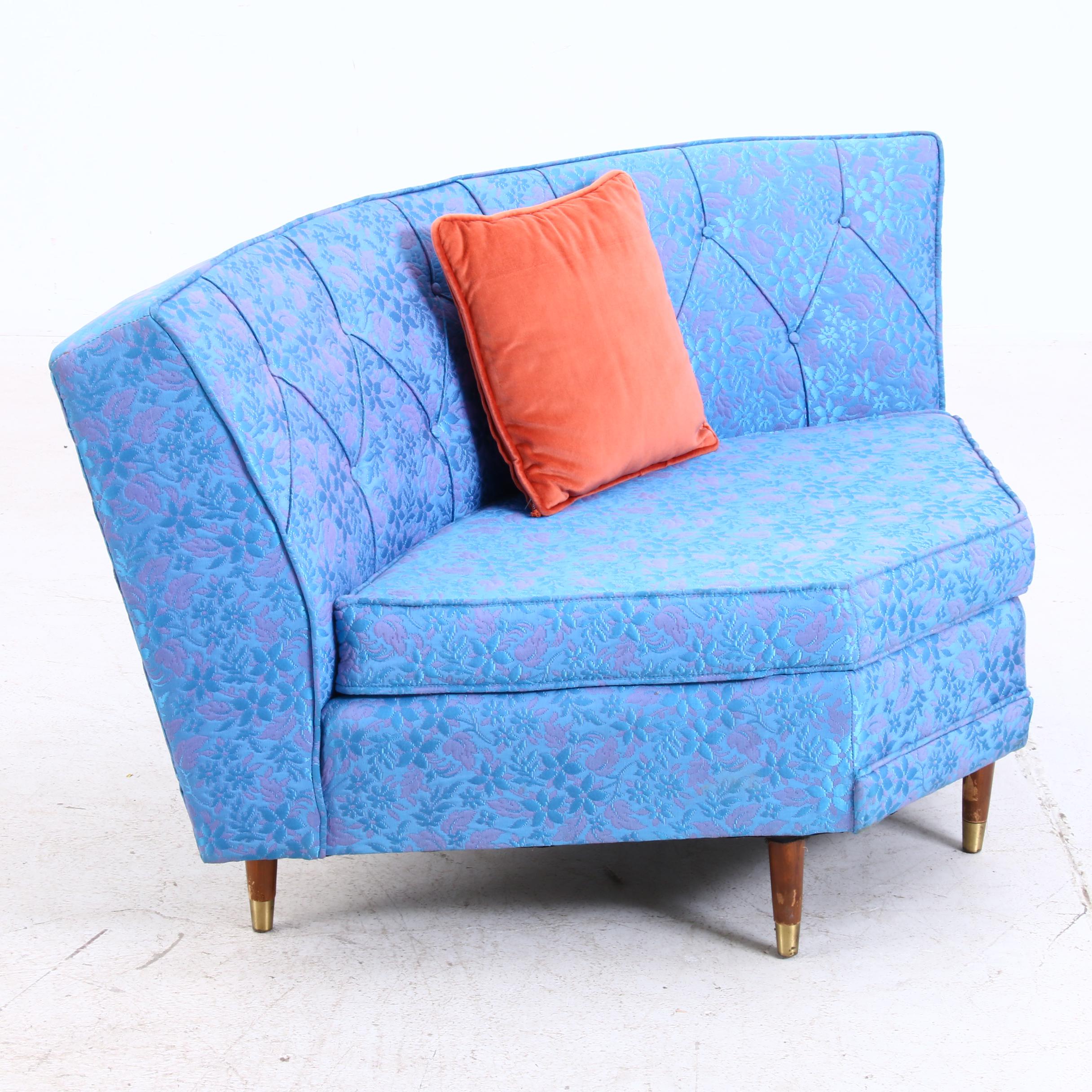 Rowe Furniture Matelasse Four Piece Sectional Sofa, Mid Century