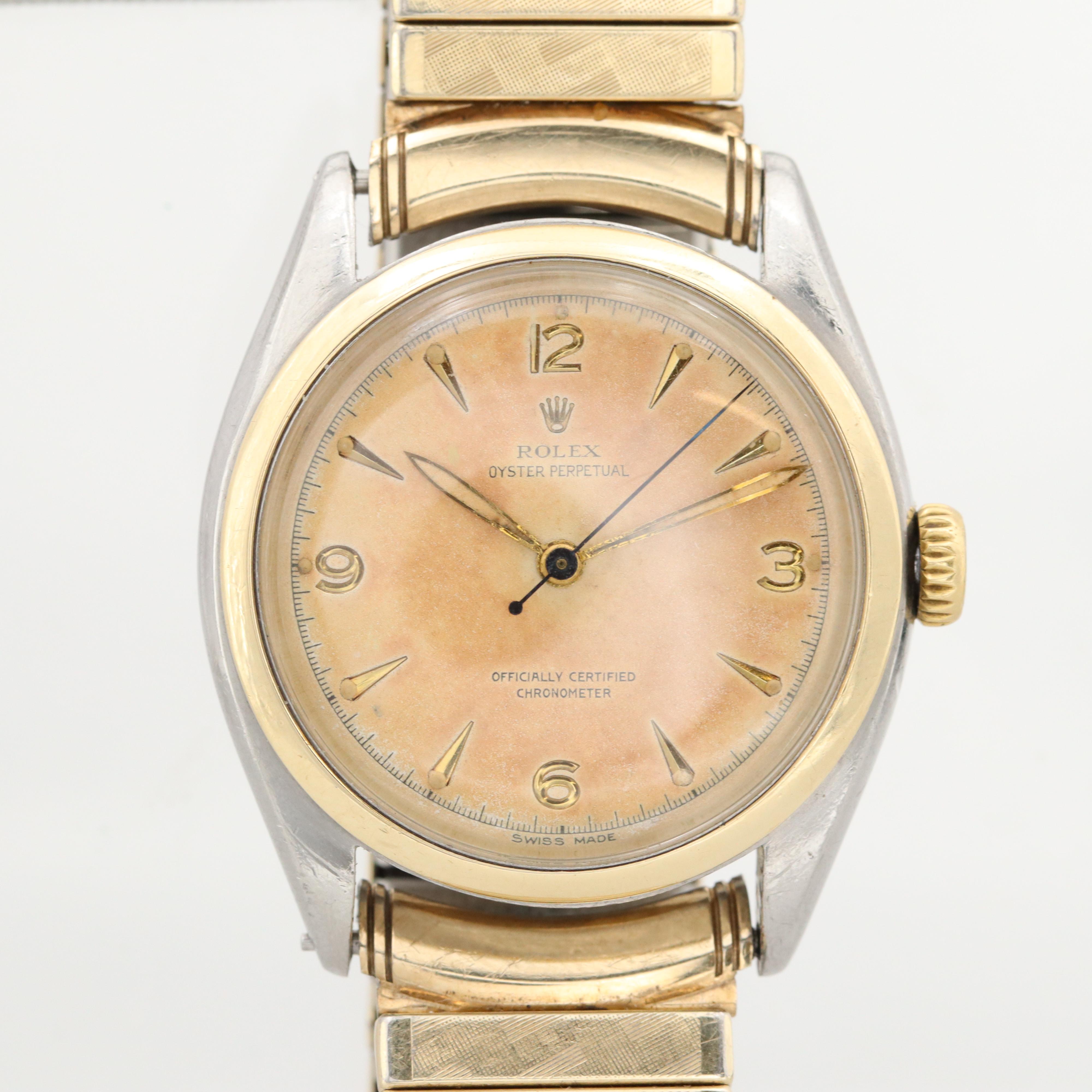 Rolex Oyster Perpetual 14K Gold and Stainless Steel Watch