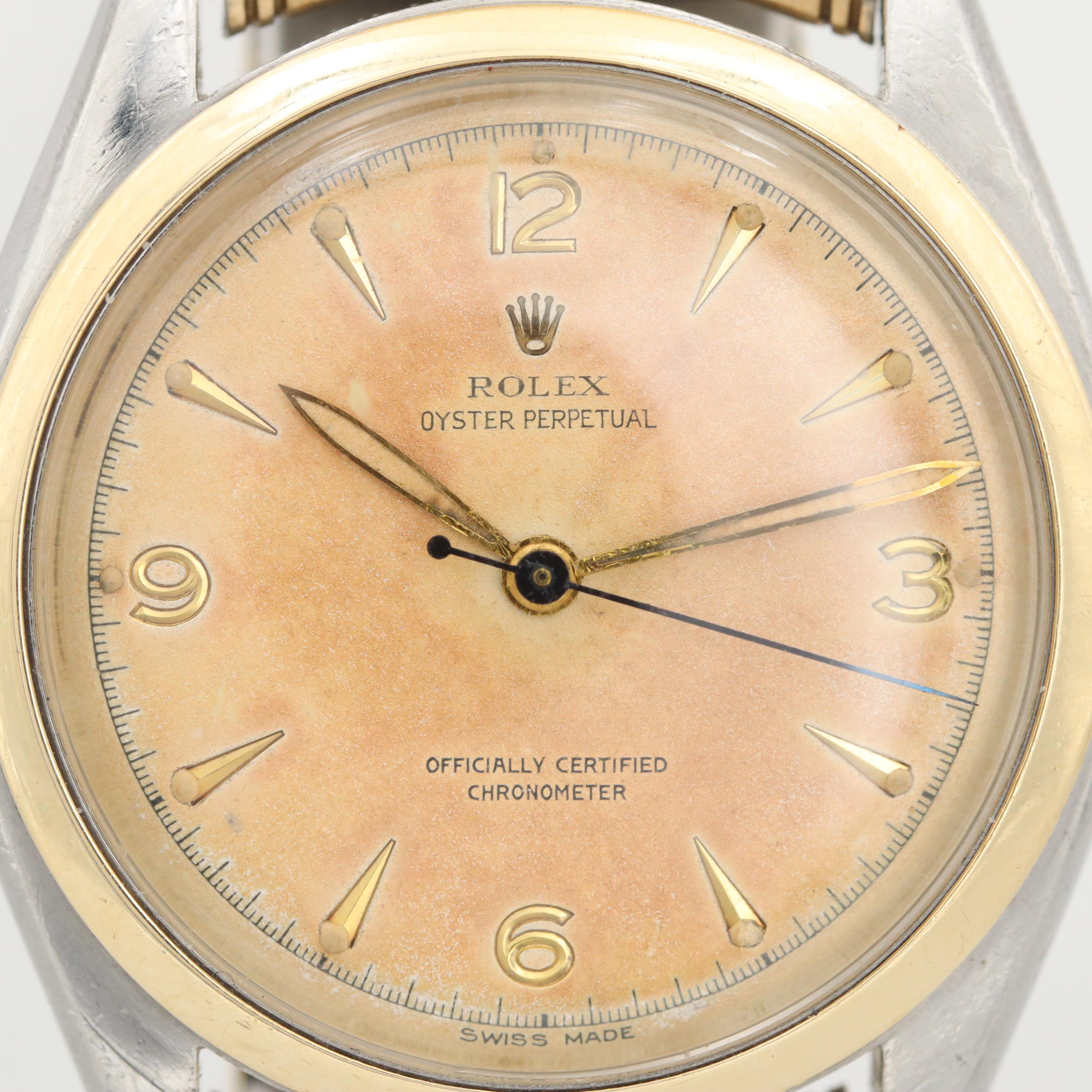 Rolex Oyster Perpetual 14K Gold and Stainless Steel Watch
