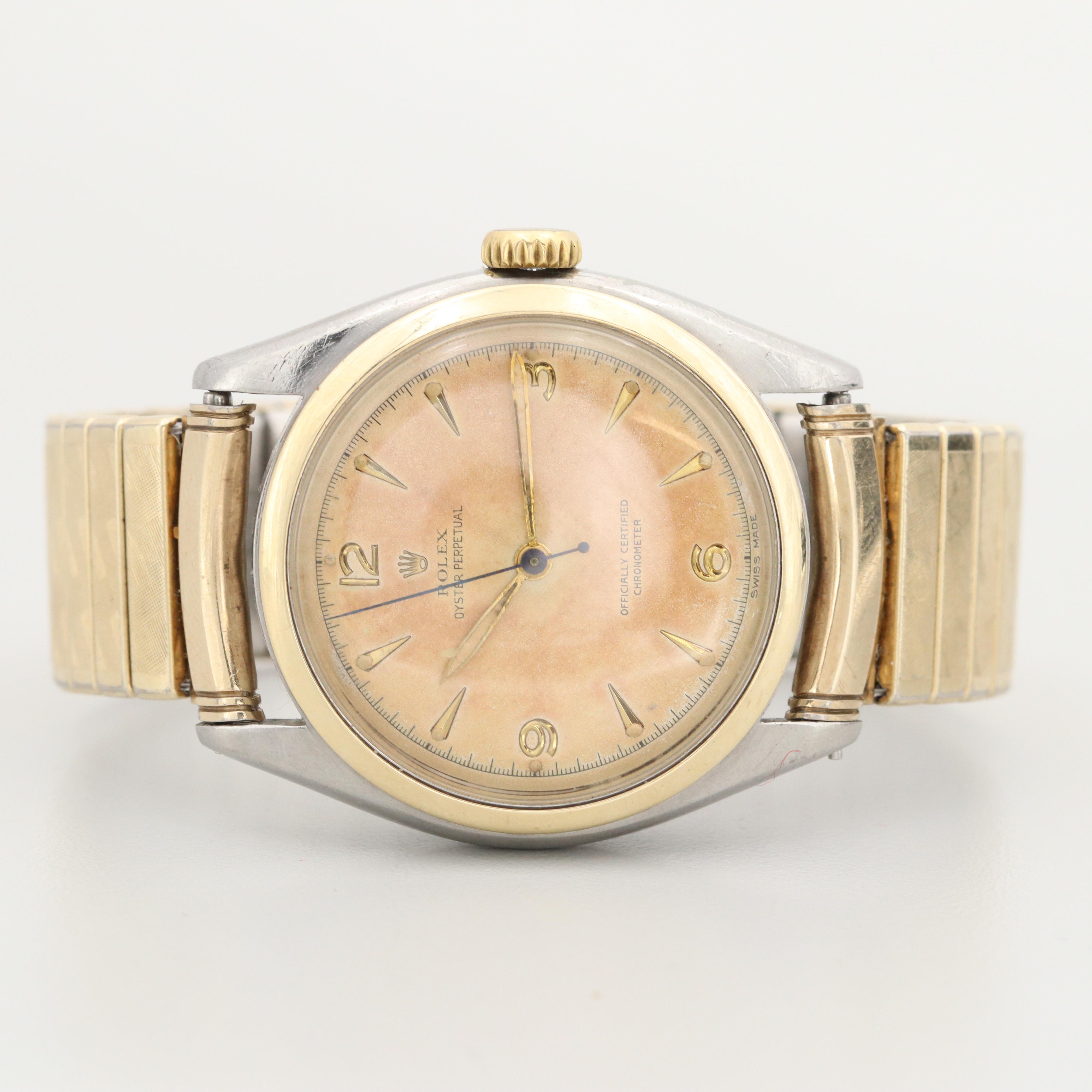Rolex Oyster Perpetual 14K Gold and Stainless Steel Watch