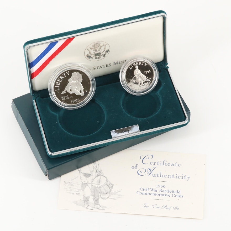 1995 Civil War Battlefield Commemorative Two-Coin Proof Set