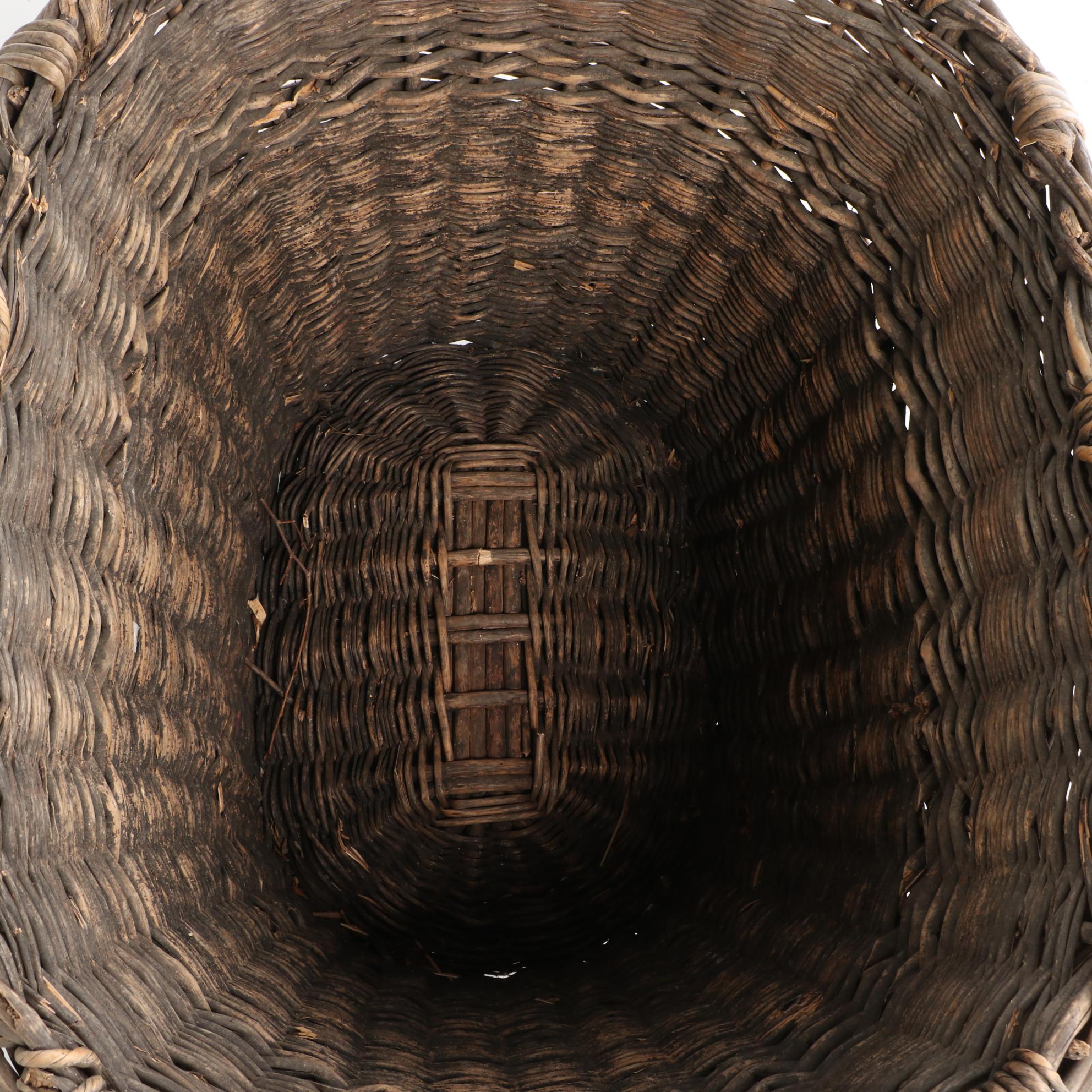 Large Woven Wicker Harvest Basket