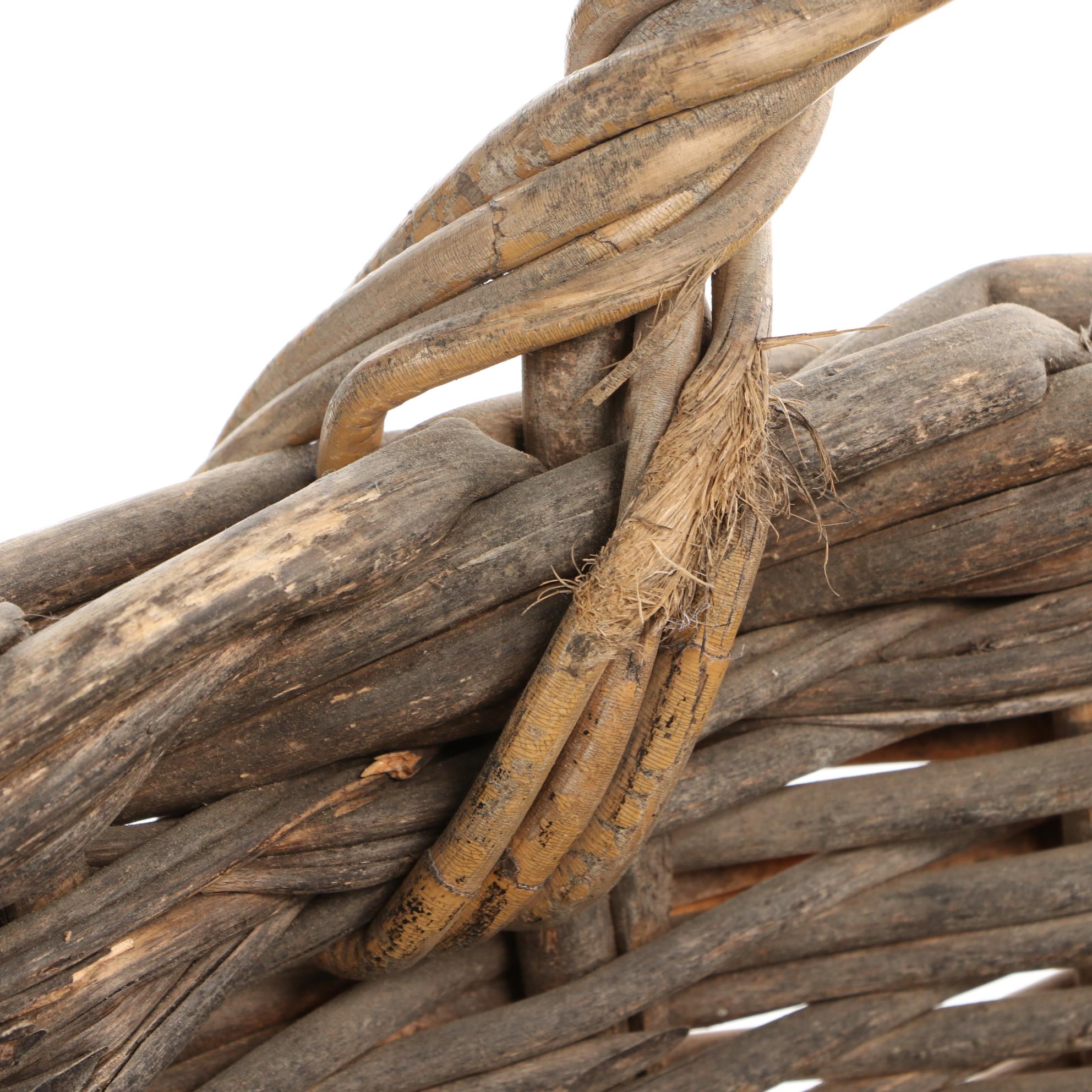Large Woven Wicker Harvest Basket