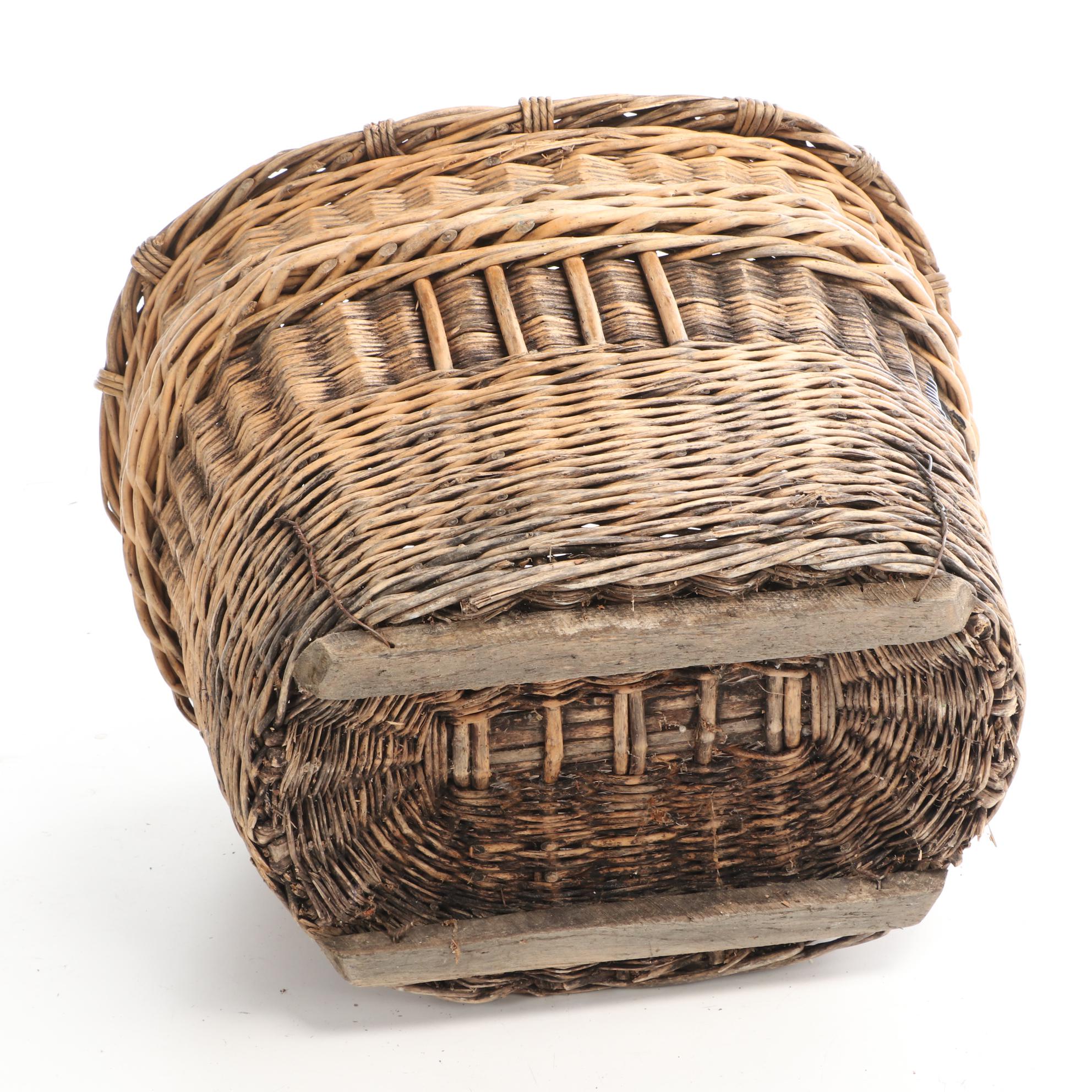 Large Woven Wicker Harvest Basket