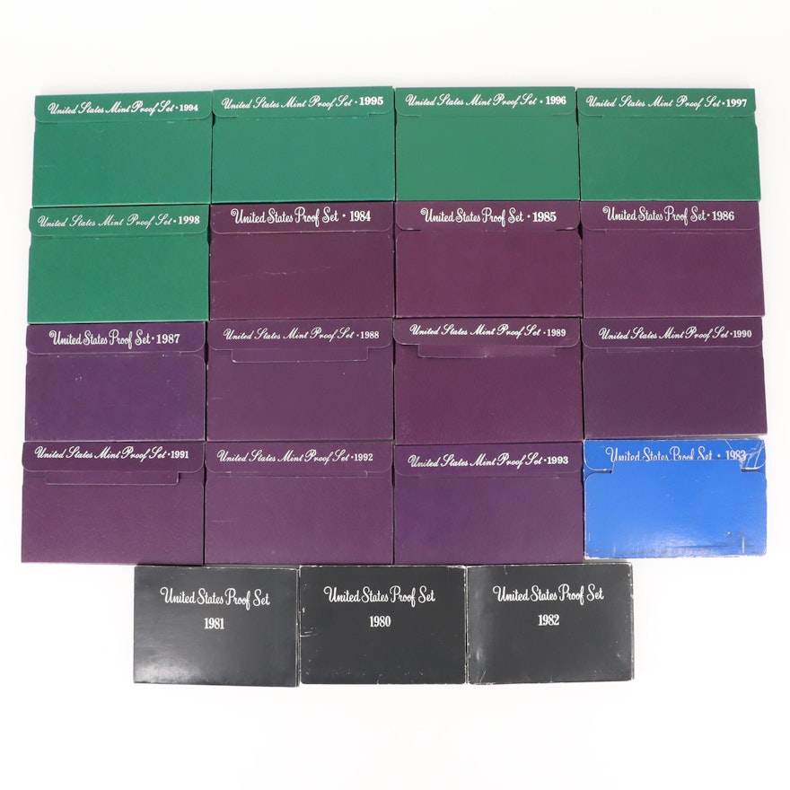 Nineteen U.S. Mint Proof Sets