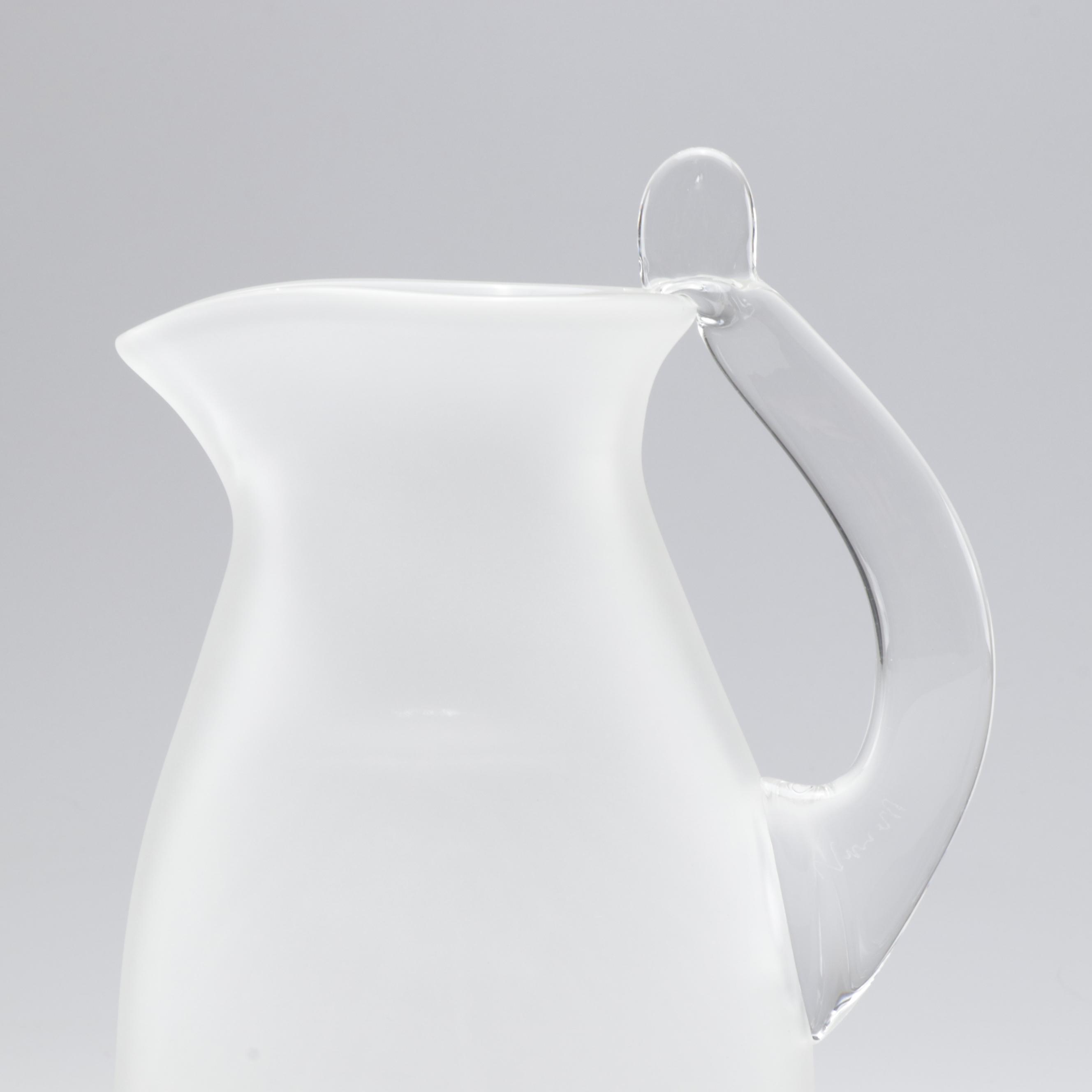 Steven Newell Frosted Art Glass Pitcher